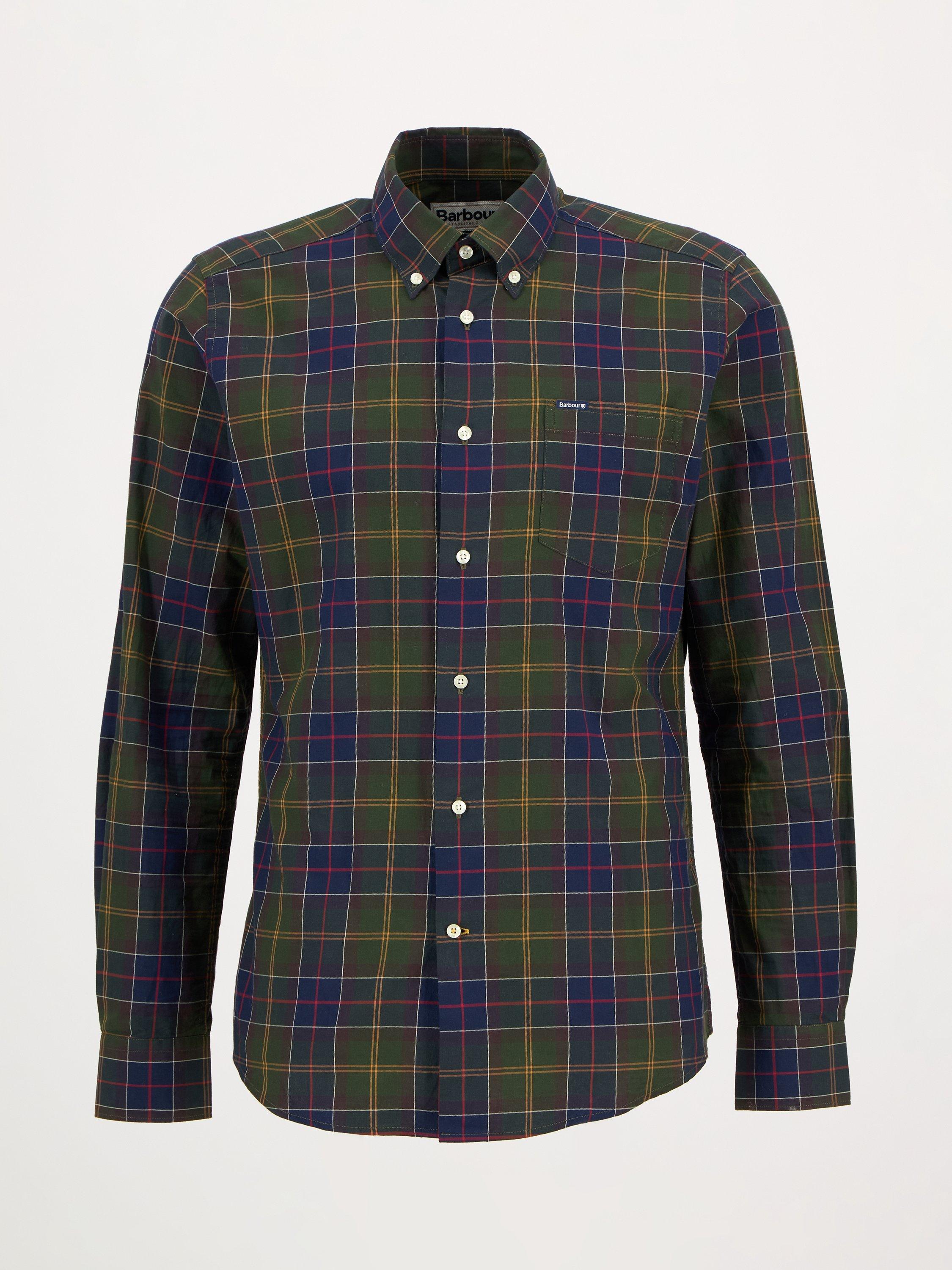 Product image 4 of 11, which shows Barbour Wetheram Cotton Tailored Fit Tartan Shirt, Classic Tartan, 5XL