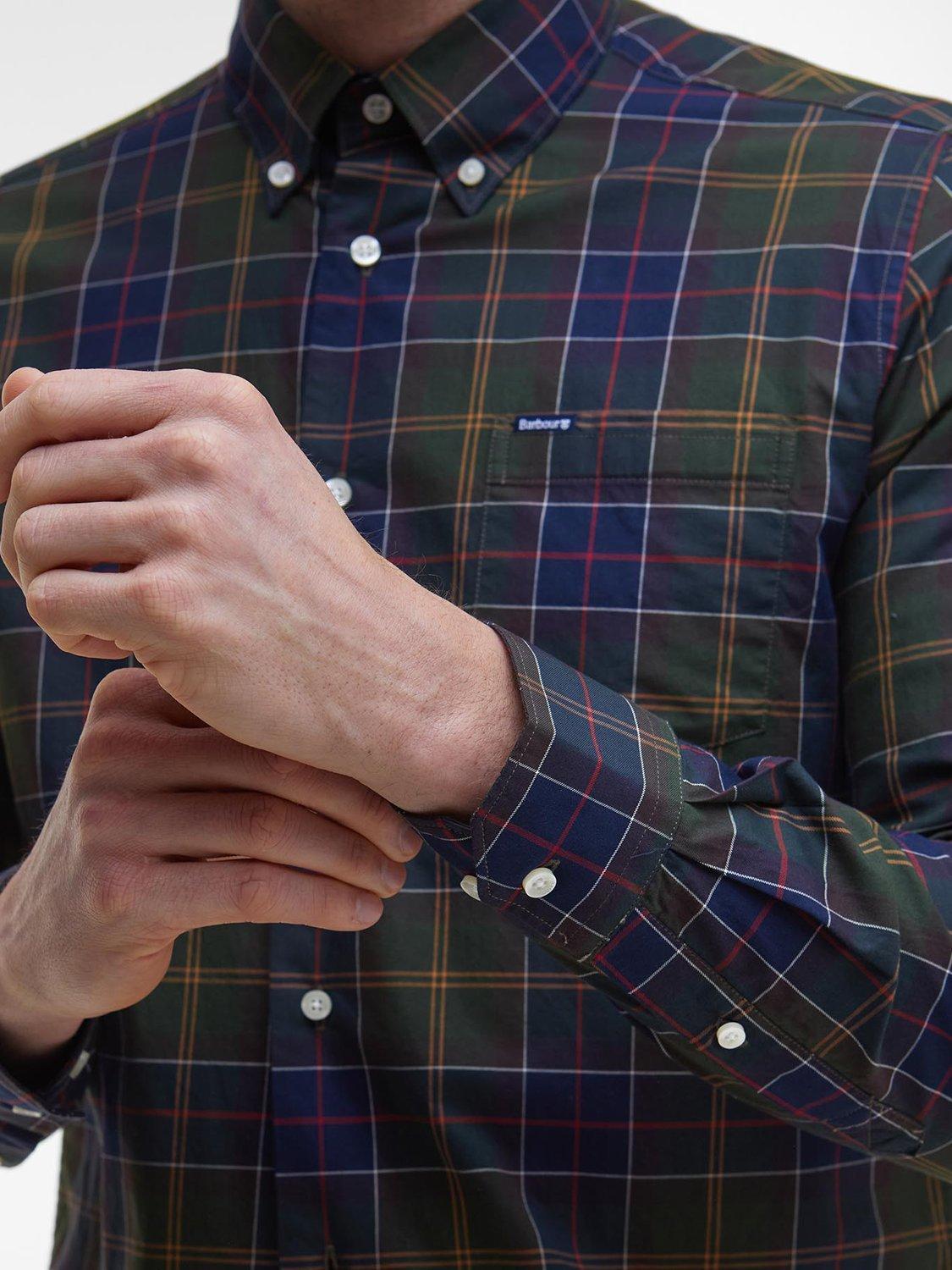 Product image 10 of 11, which shows Barbour Wetheram Cotton Tailored Fit Tartan Shirt, Classic Tartan, 5XL