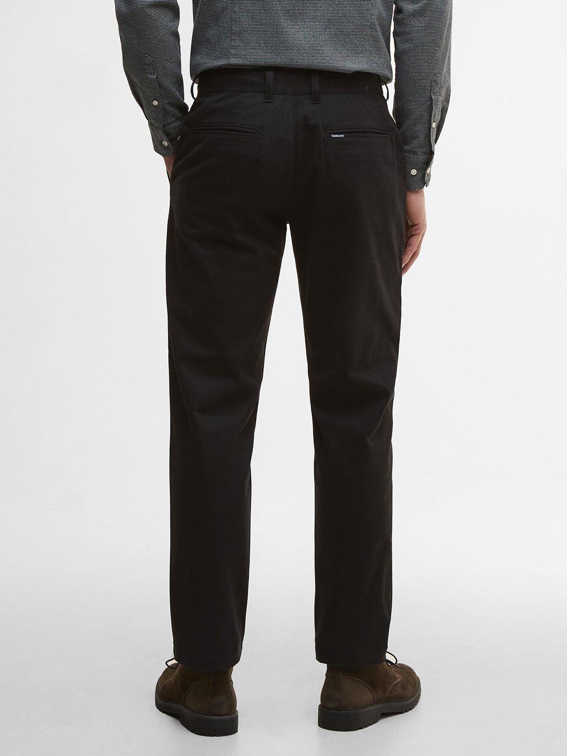 Product image 2 of 5, which shows Barbour Sueded Sateen Tailored Trousers, Black, 32R