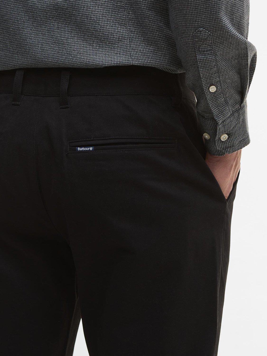 Product image 5 of 5, which shows Barbour Sueded Sateen Tailored Trousers, Black, 32R