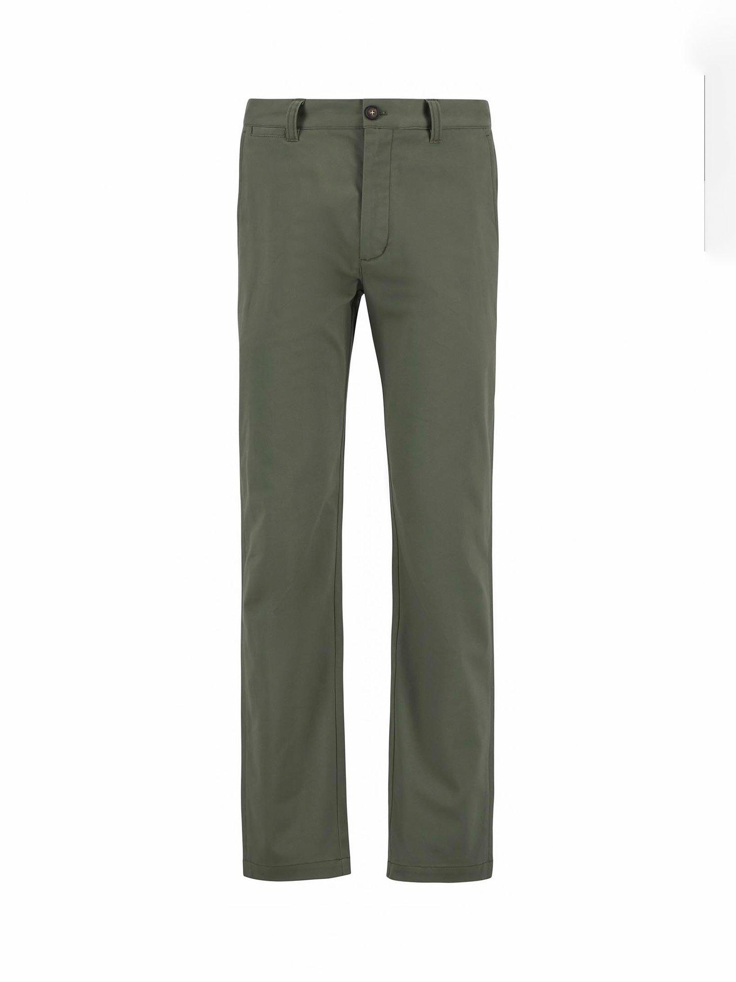 Product image 4 of 6, which shows Barbour Sueded Sateen Tailored Trousers, Olive, 28R