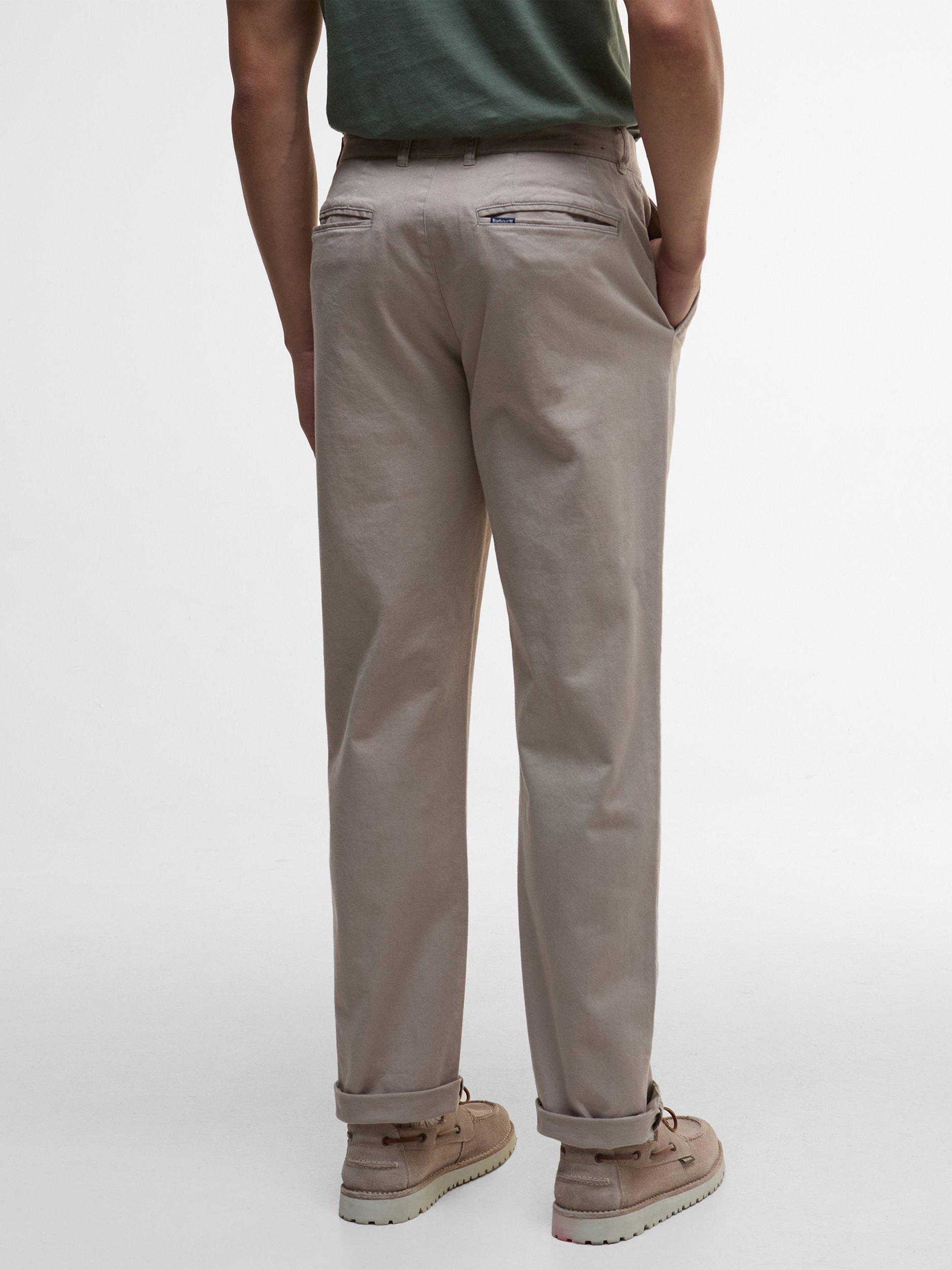 Product image 2 of 5, which shows Barbour Washed Stretch Tailored Trousers, Concrete, 40L
