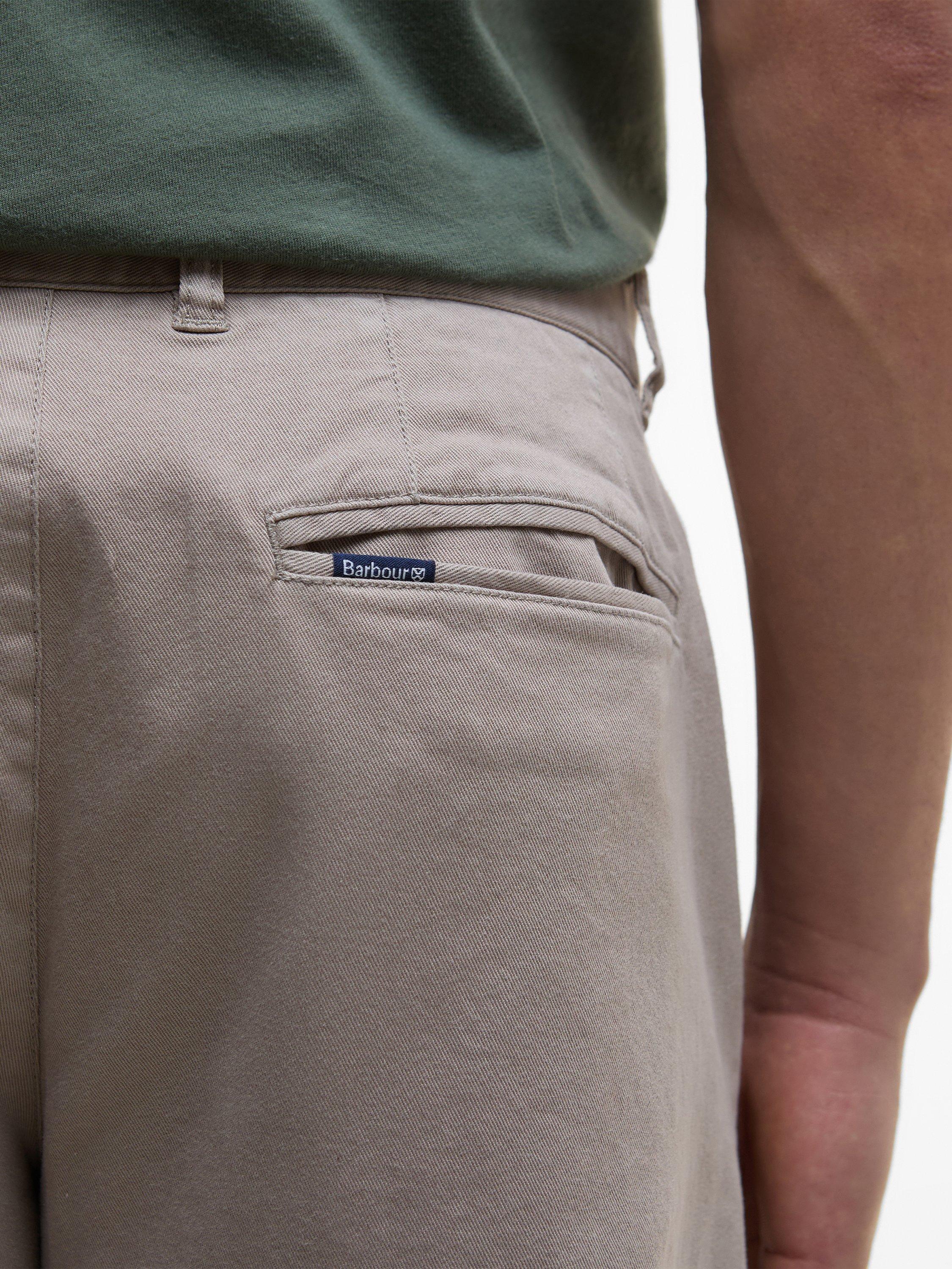 Product image 5 of 5, which shows Barbour Washed Stretch Tailored Trousers, Concrete, 40L