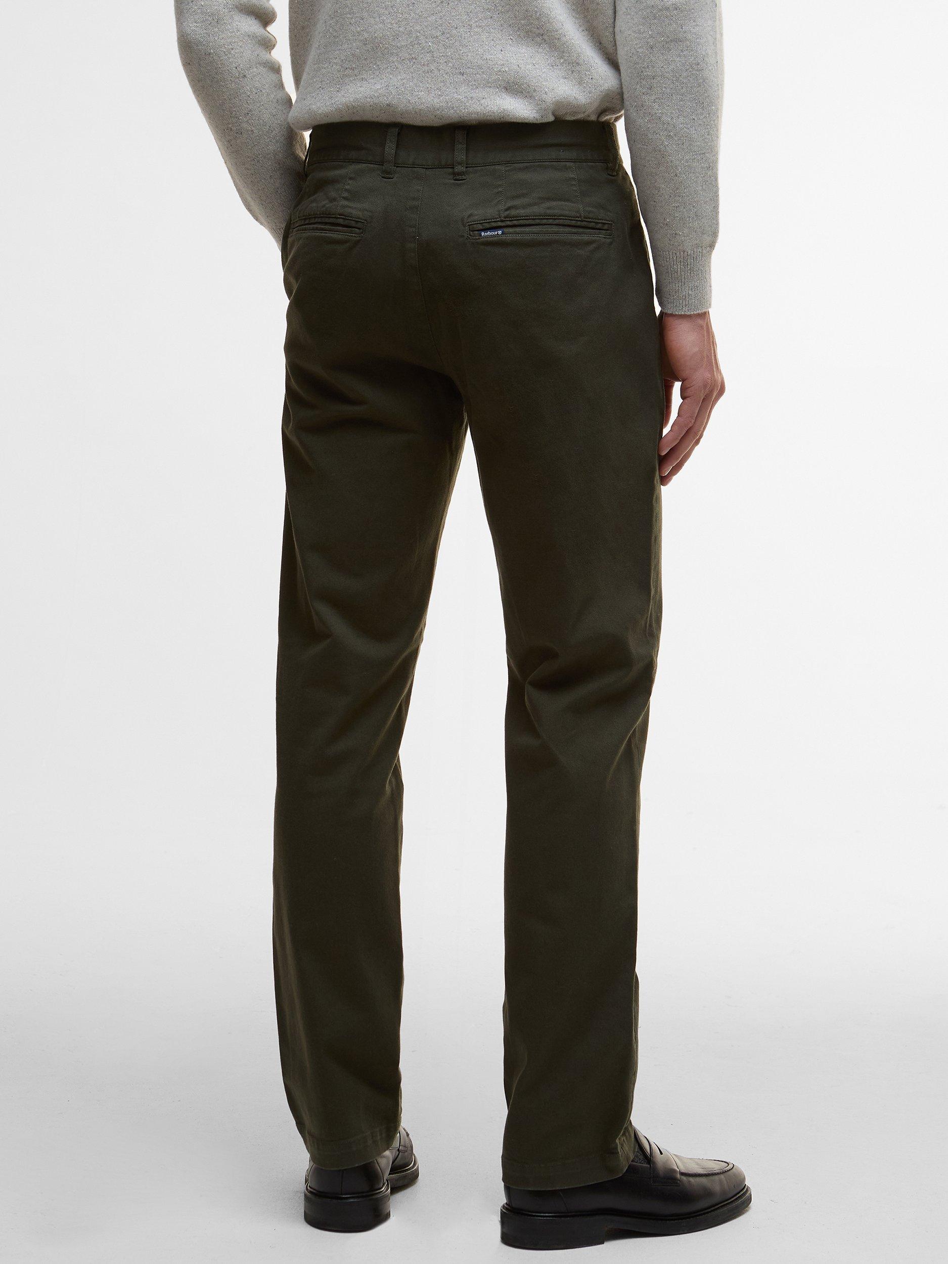 Product image 2 of 5, which shows Barbour Washed Stretch Tailored Trousers, Forest, 28R