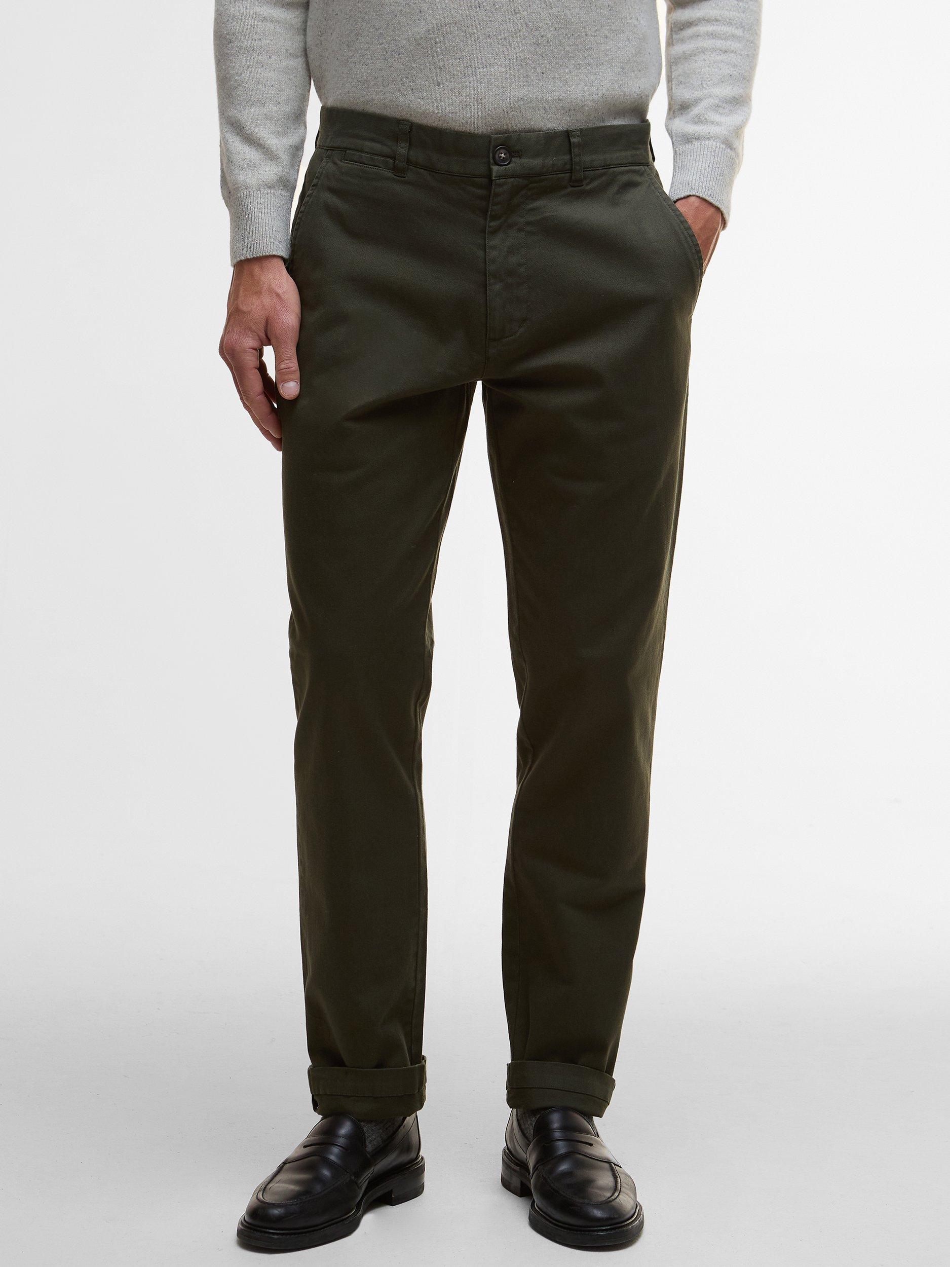 Product image 3 of 5, which shows Barbour Washed Stretch Tailored Trousers, Forest, 28R