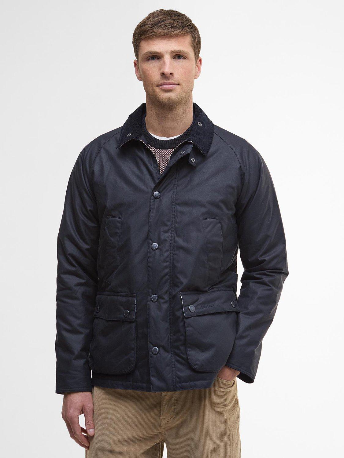 Product image 1 of 6, which shows Barbour Ambleside Waxed Jacket, Navy, L