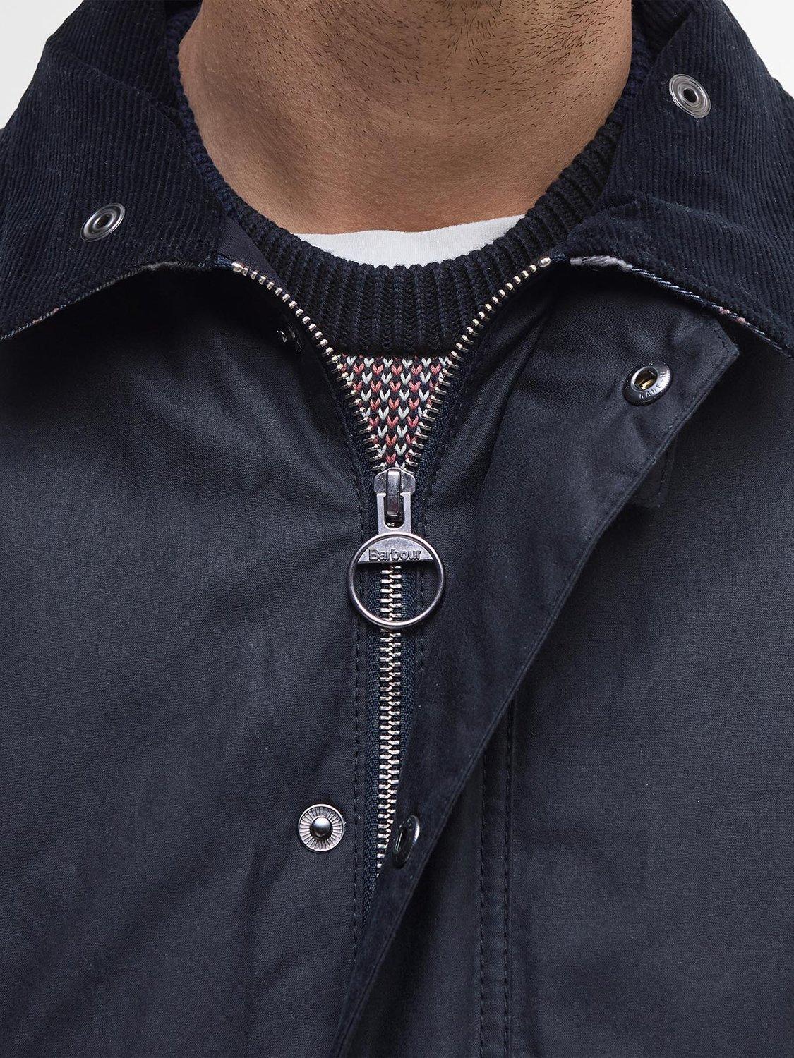 Product image 3 of 6, which shows Barbour Ambleside Waxed Jacket, Navy, L