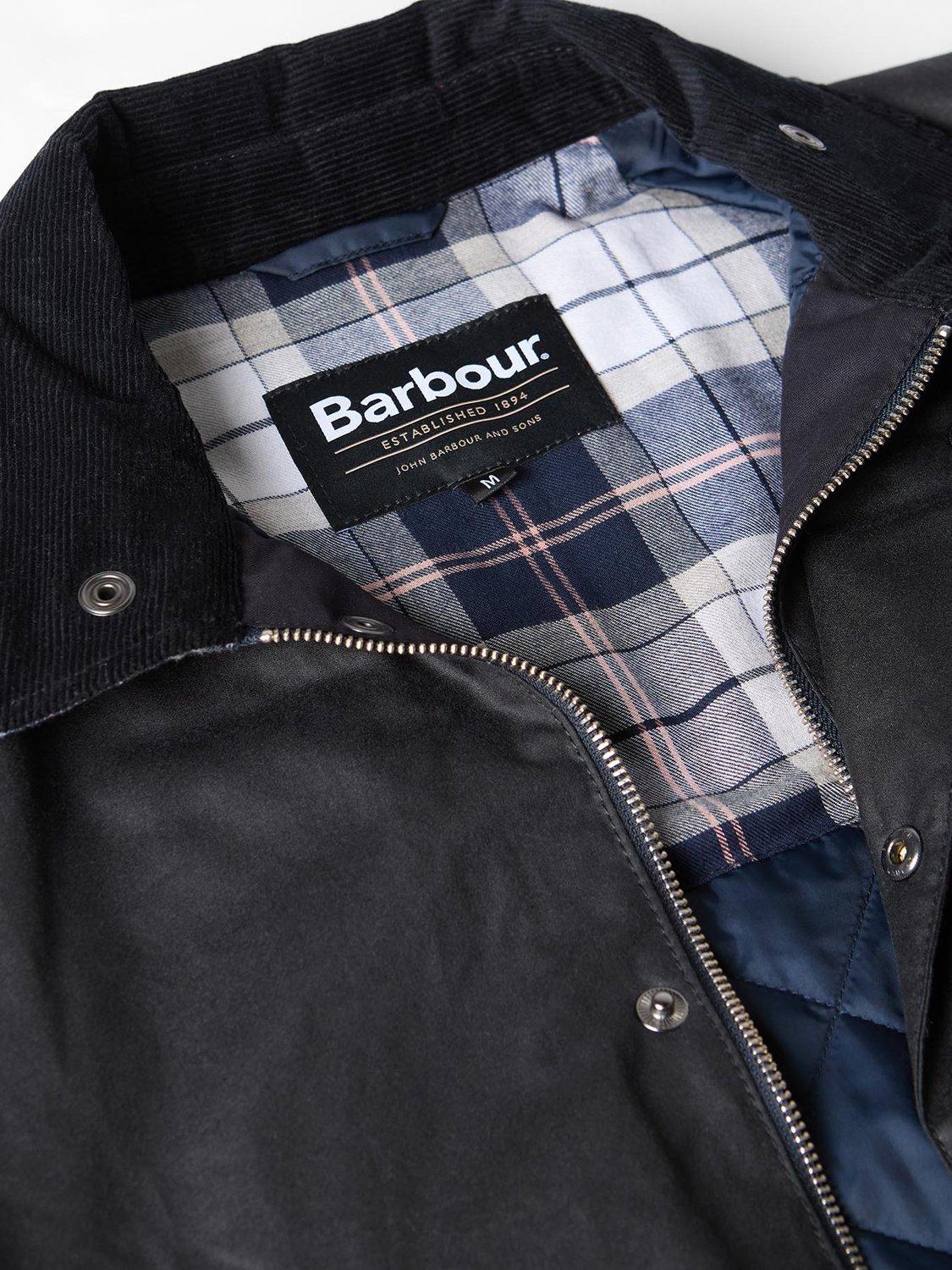 Product image 4 of 6, which shows Barbour Ambleside Waxed Jacket, Navy, L