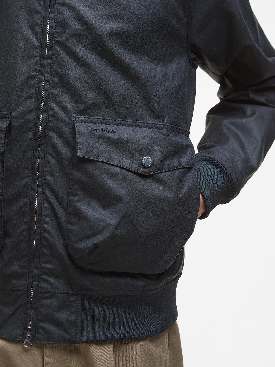 Product image 5 of 5, which shows Barbour Modern Royston Waxed Cotton Jacket, Navy, L