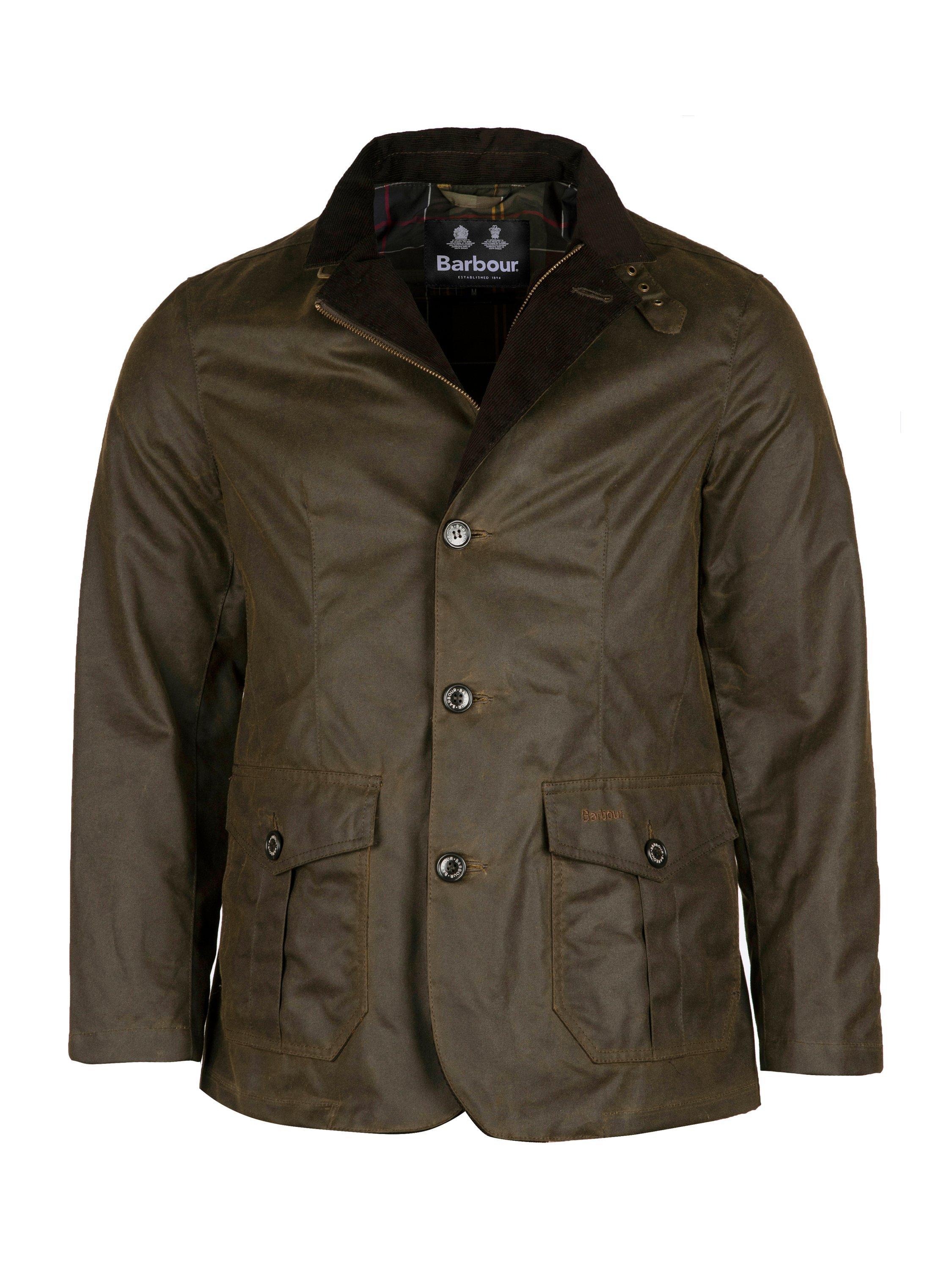 Product image 4 of 11, which shows Barbour Lutz Waxed Cotton Jacket, Olive, XXL