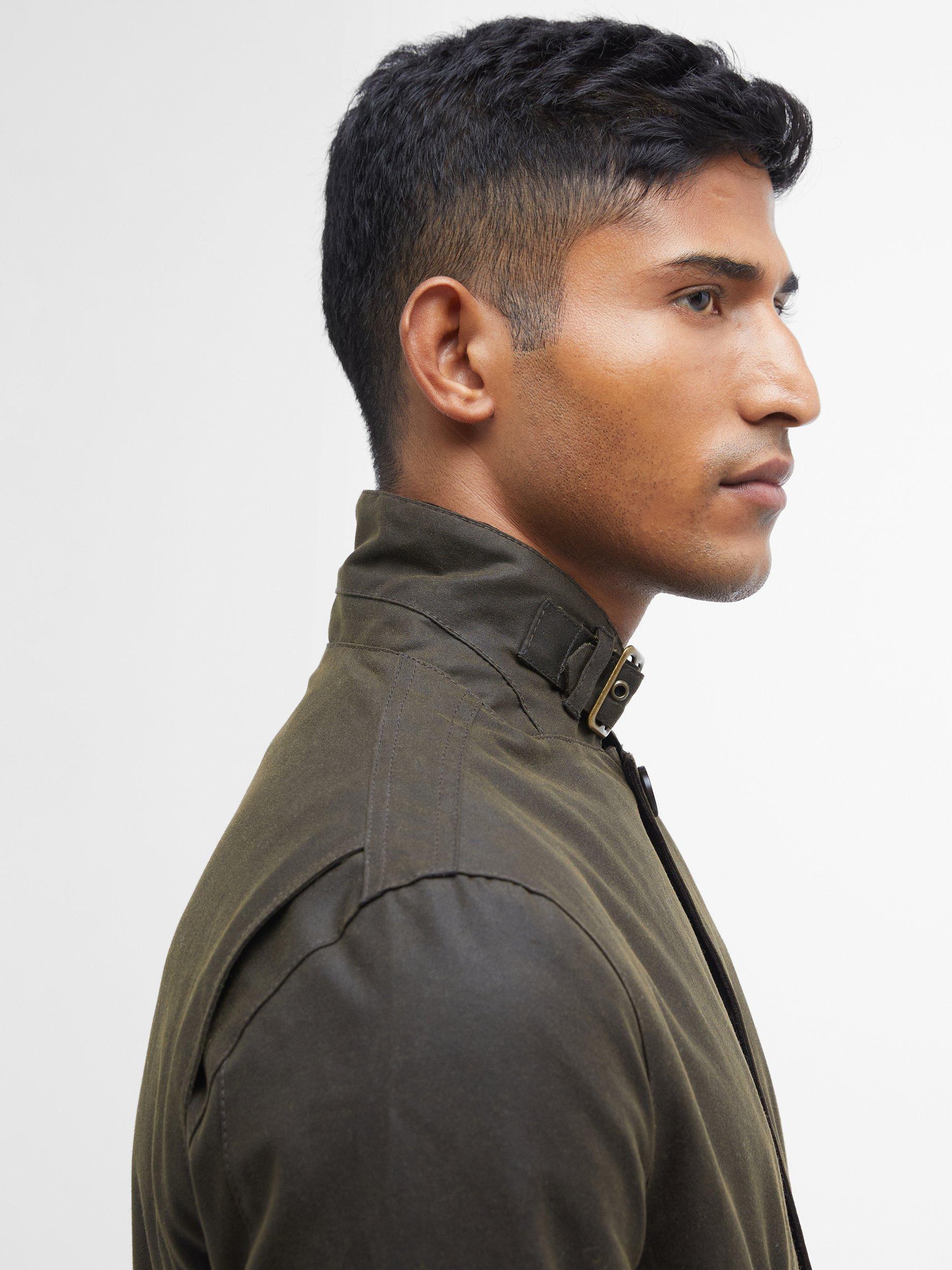 Product image 5 of 11, which shows Barbour Lutz Waxed Cotton Jacket, Olive, XXL