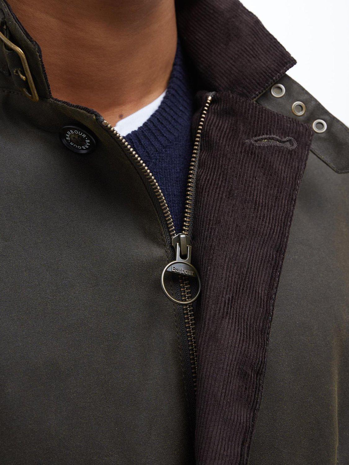 Product image 8 of 11, which shows Barbour Lutz Waxed Cotton Jacket, Olive, XXL