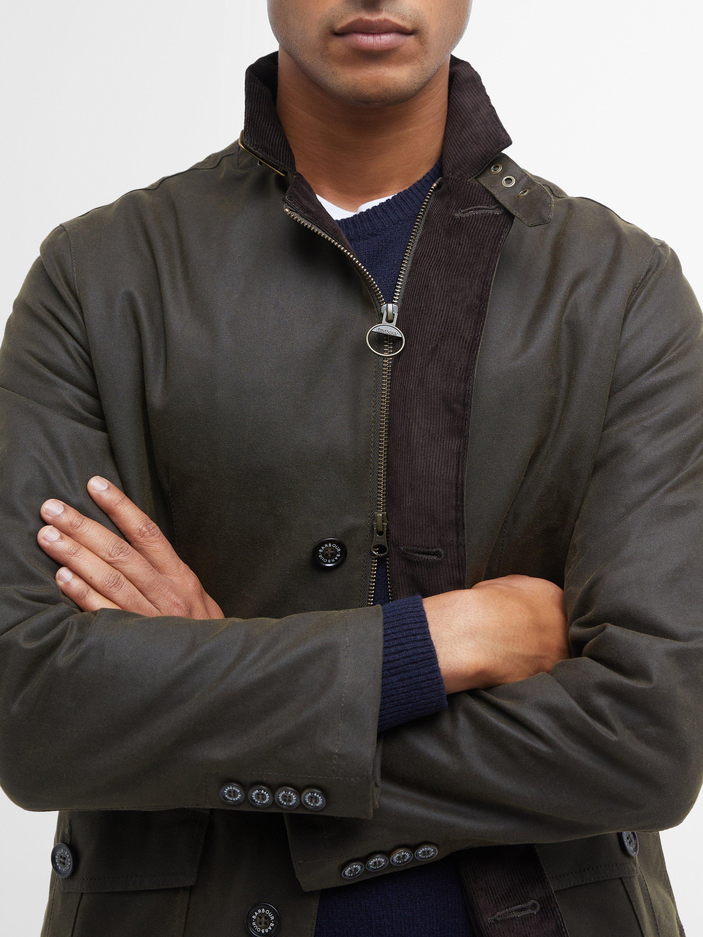 Product image 9 of 11, which shows Barbour Lutz Waxed Cotton Jacket, Olive, XXL