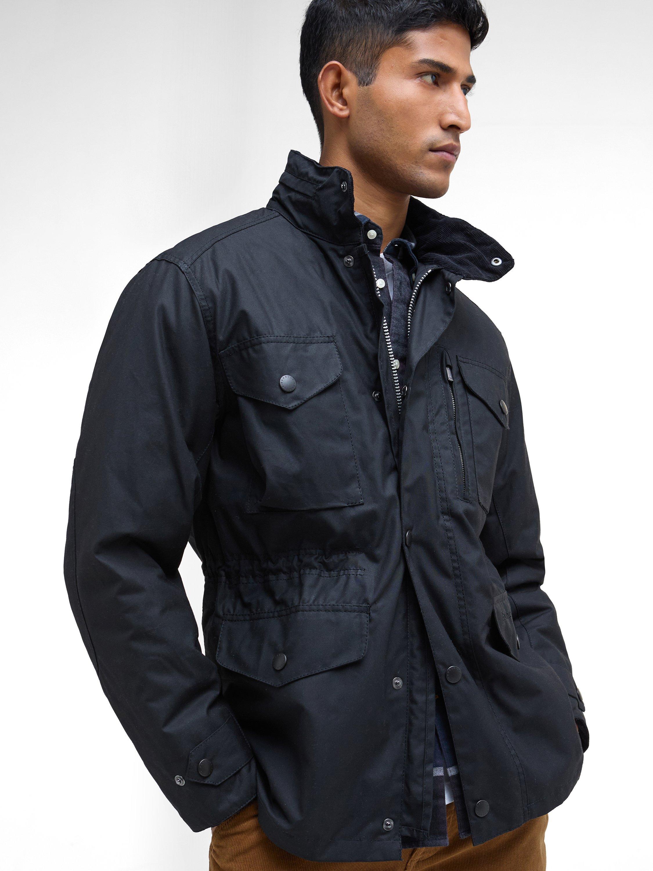 Product image 5 of 11, which shows Barbour Sapper Waxed Cotton Jacket, Black/Classic, XXL
