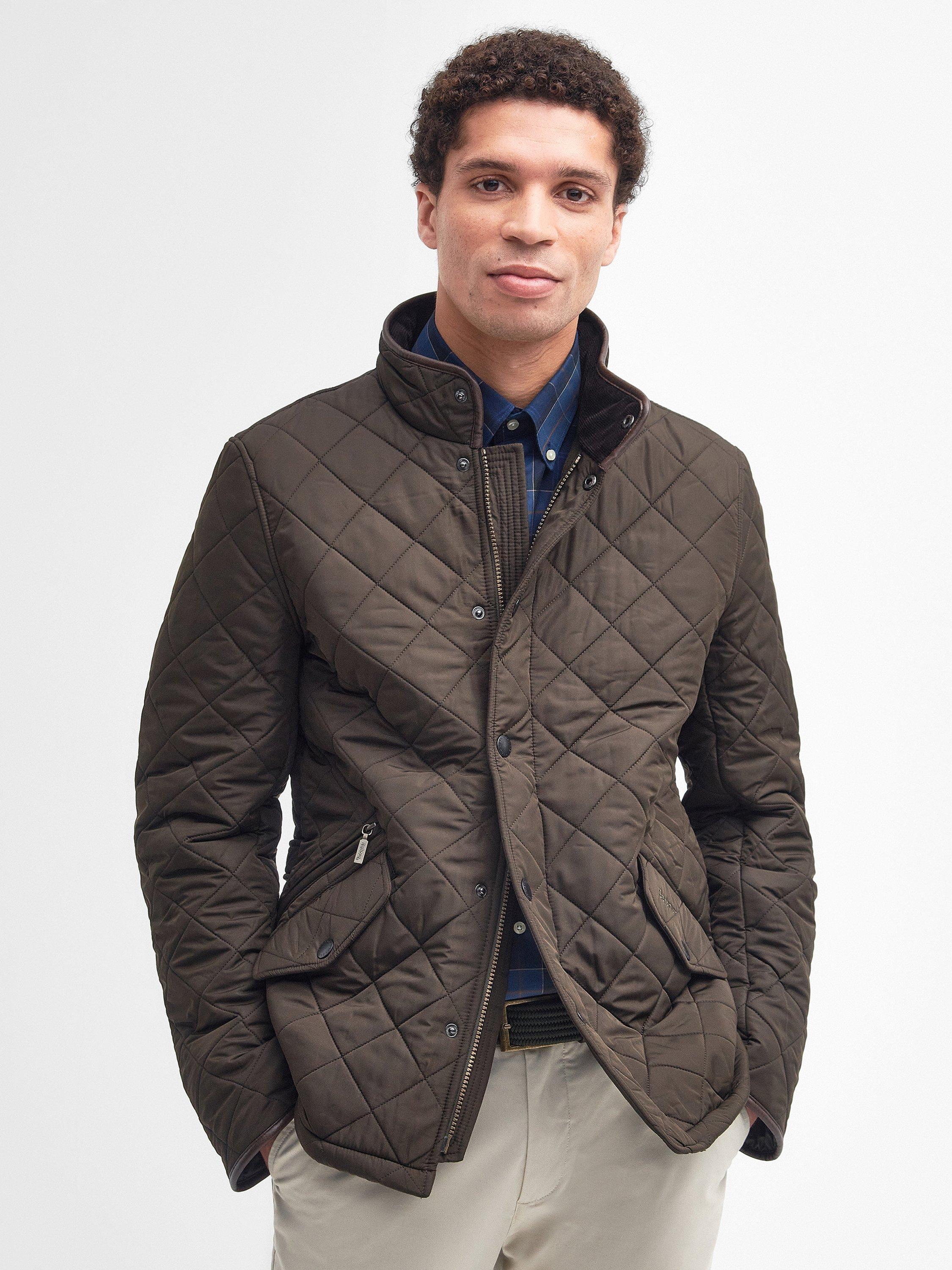 Product image 1 of 7, which shows Barbour Powell Quilted Chelsea Jacket, Olive, L