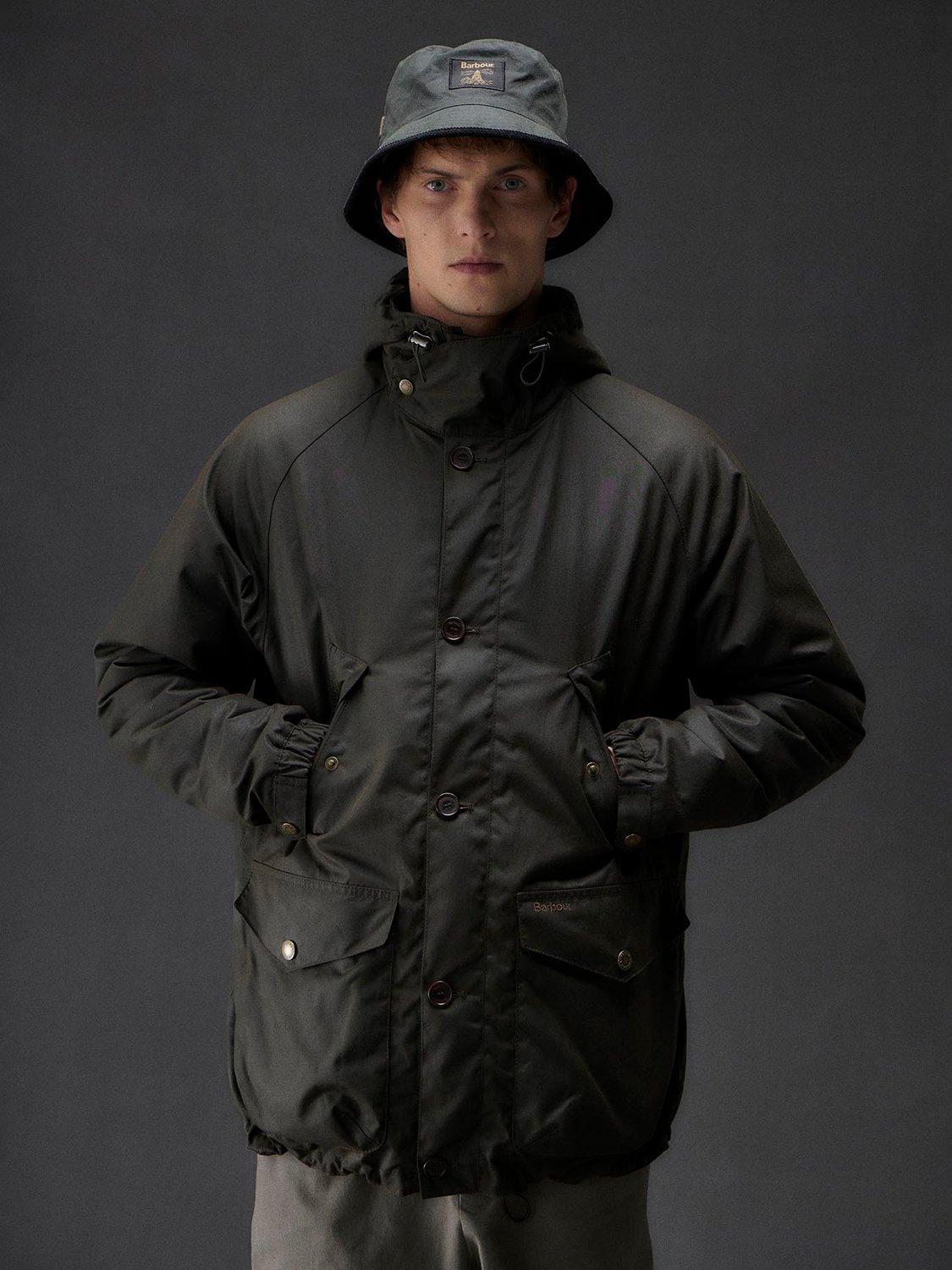 Product image 5 of 6, which shows Barbour Re-Engineered Endurance Mountain Waxed Cotton Parka, Olive, XXL