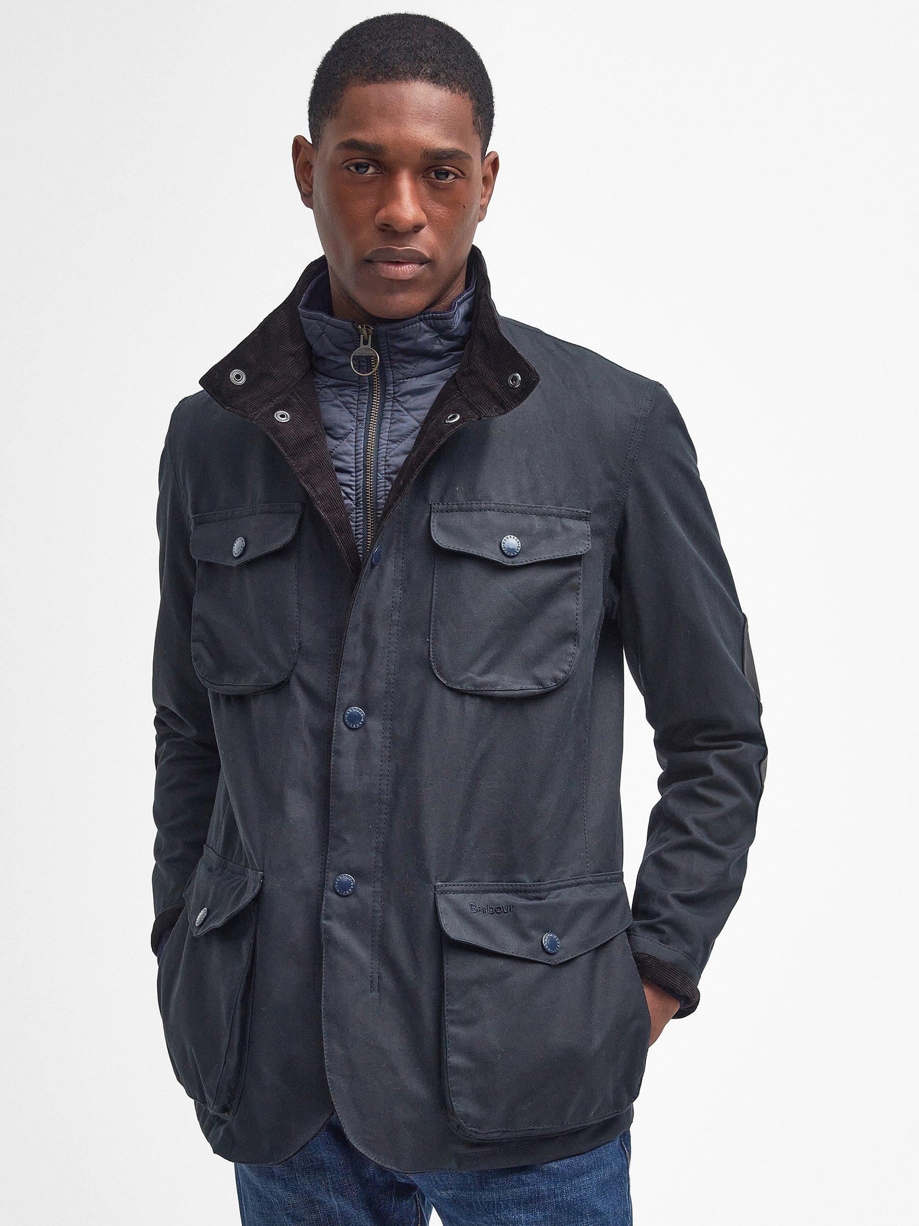 Product image 1 of 10, which shows Barbour Ogston Waxed Cotton Jacket, Navy, XL