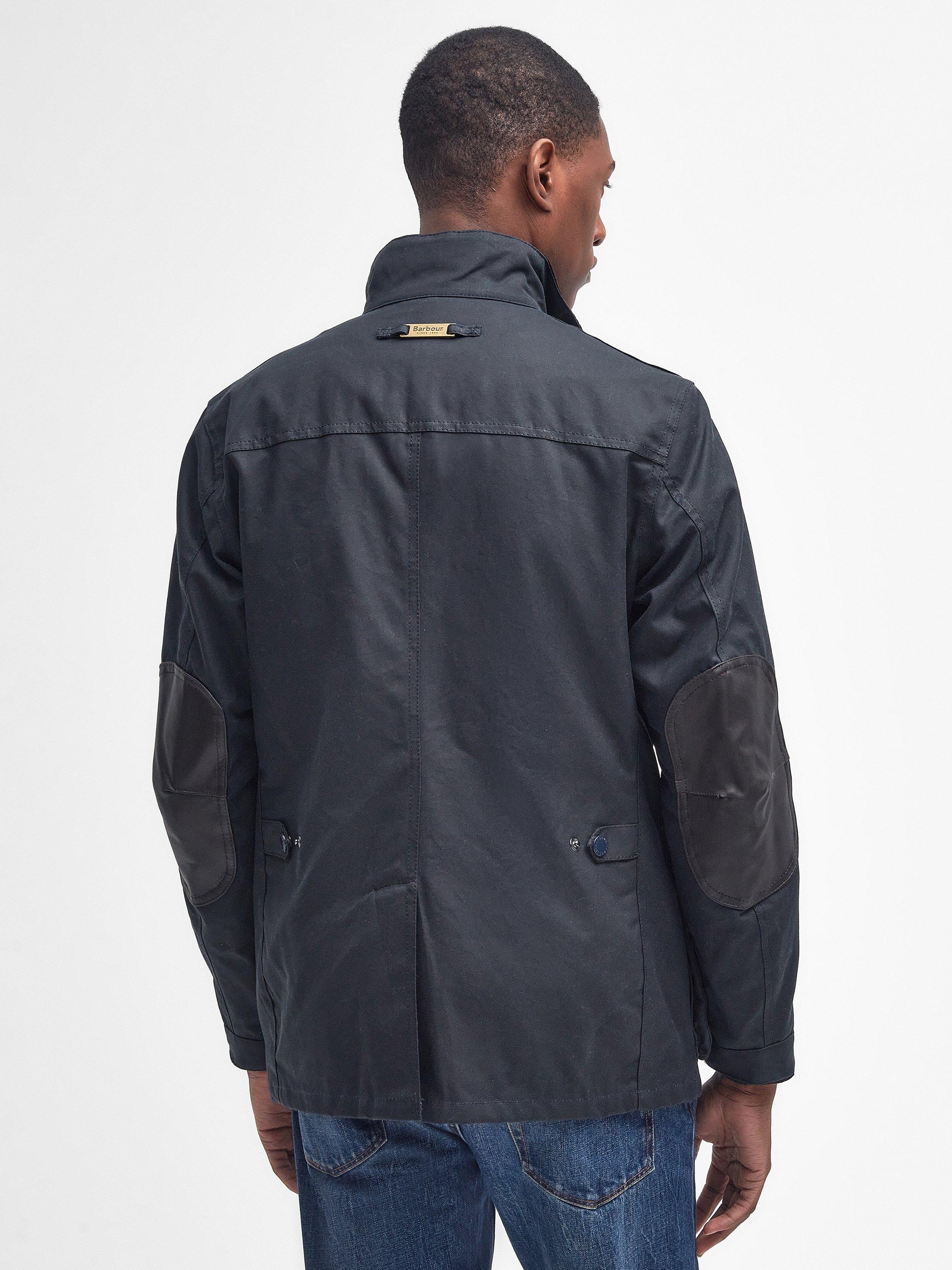 Product image 2 of 10, which shows Barbour Ogston Waxed Cotton Jacket, Navy, XL