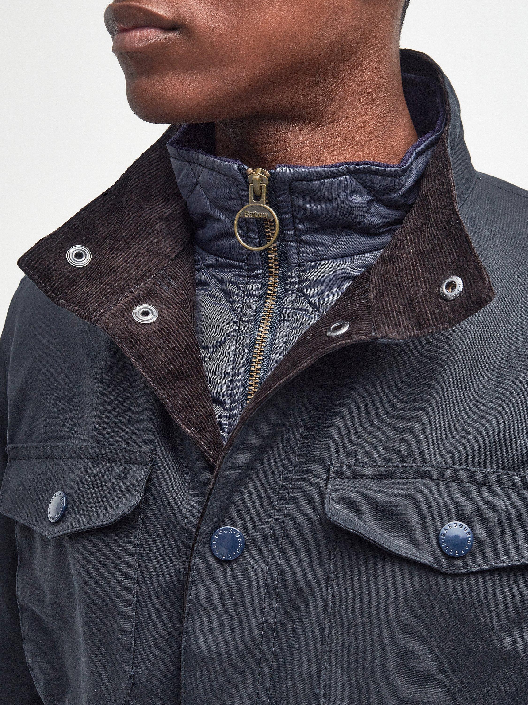 Product image 5 of 10, which shows Barbour Ogston Waxed Cotton Jacket, Navy, XL