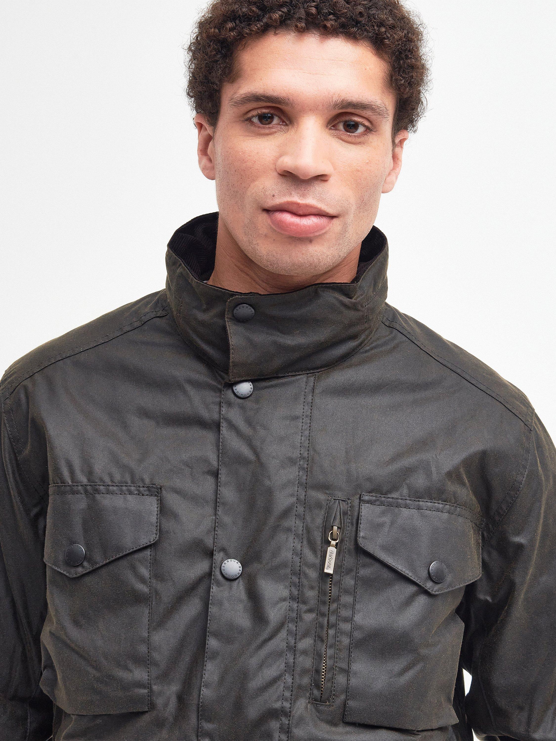 Product image 5 of 11, which shows Barbour Sapper Waxed Cotton Jacket, Olive/Classic, S