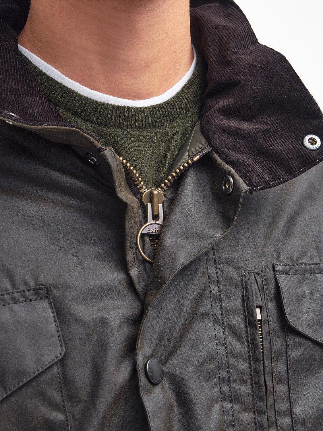 Product image 7 of 11, which shows Barbour Sapper Waxed Cotton Jacket, Olive/Classic, S