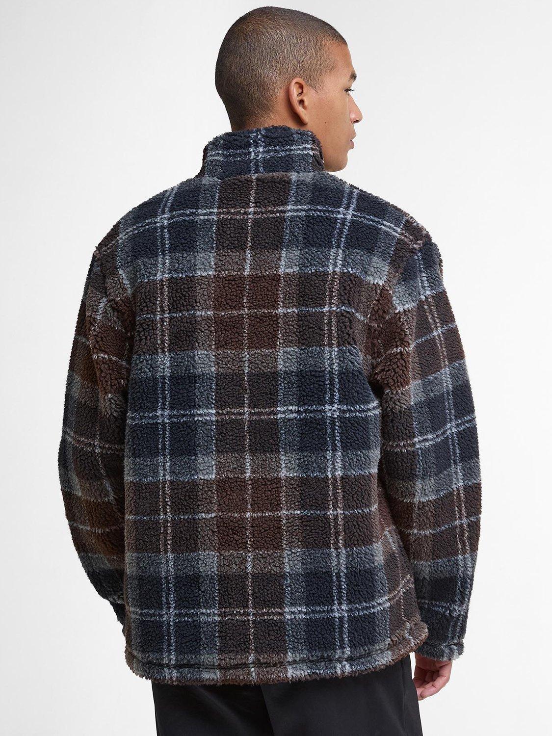 Product image 2 of 7, which shows Barbour Tartan Fleece Sherpa Jacket, Midnight Oak, XXL