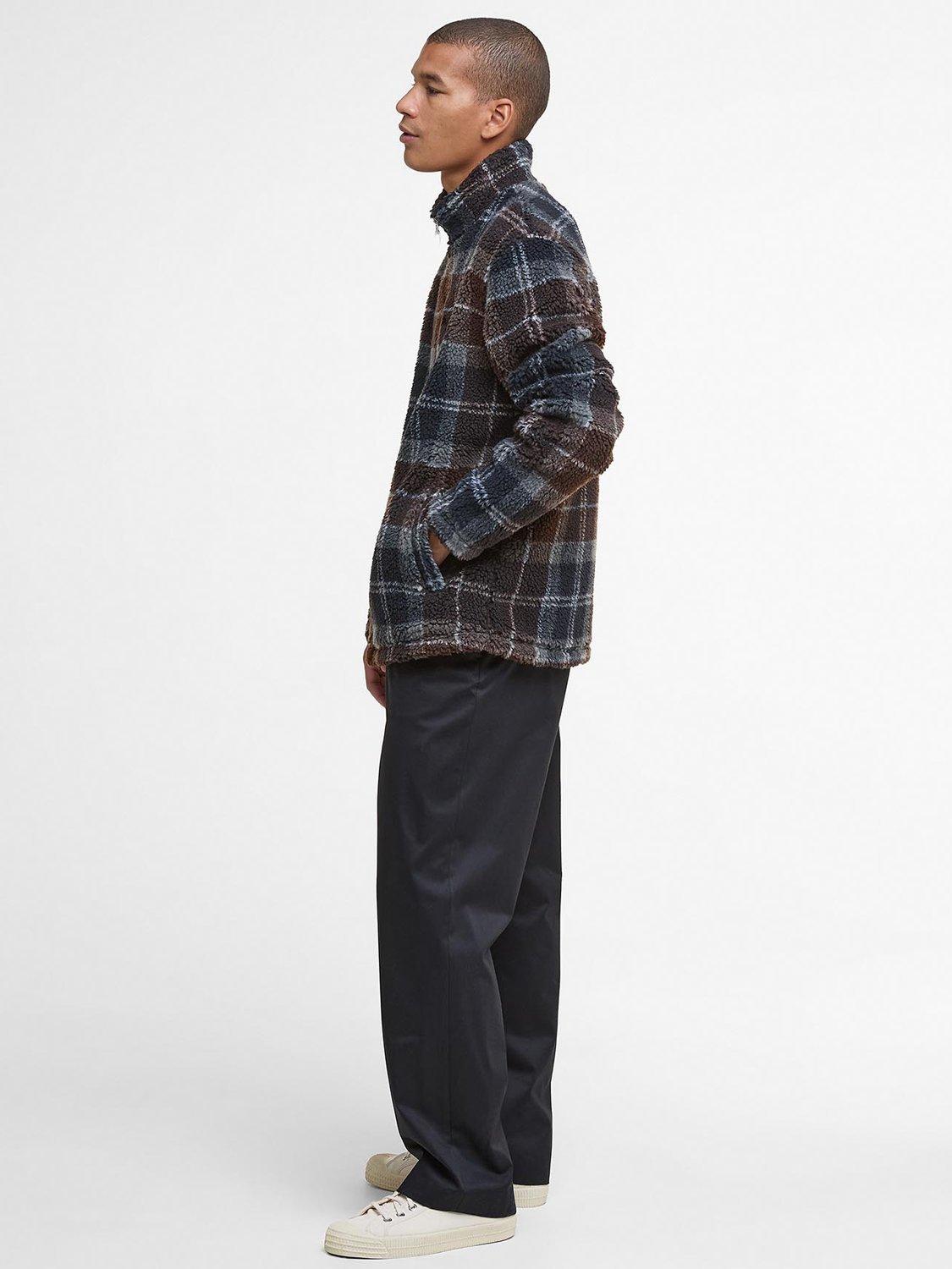 Product image 3 of 7, which shows Barbour Tartan Fleece Sherpa Jacket, Midnight Oak, XXL