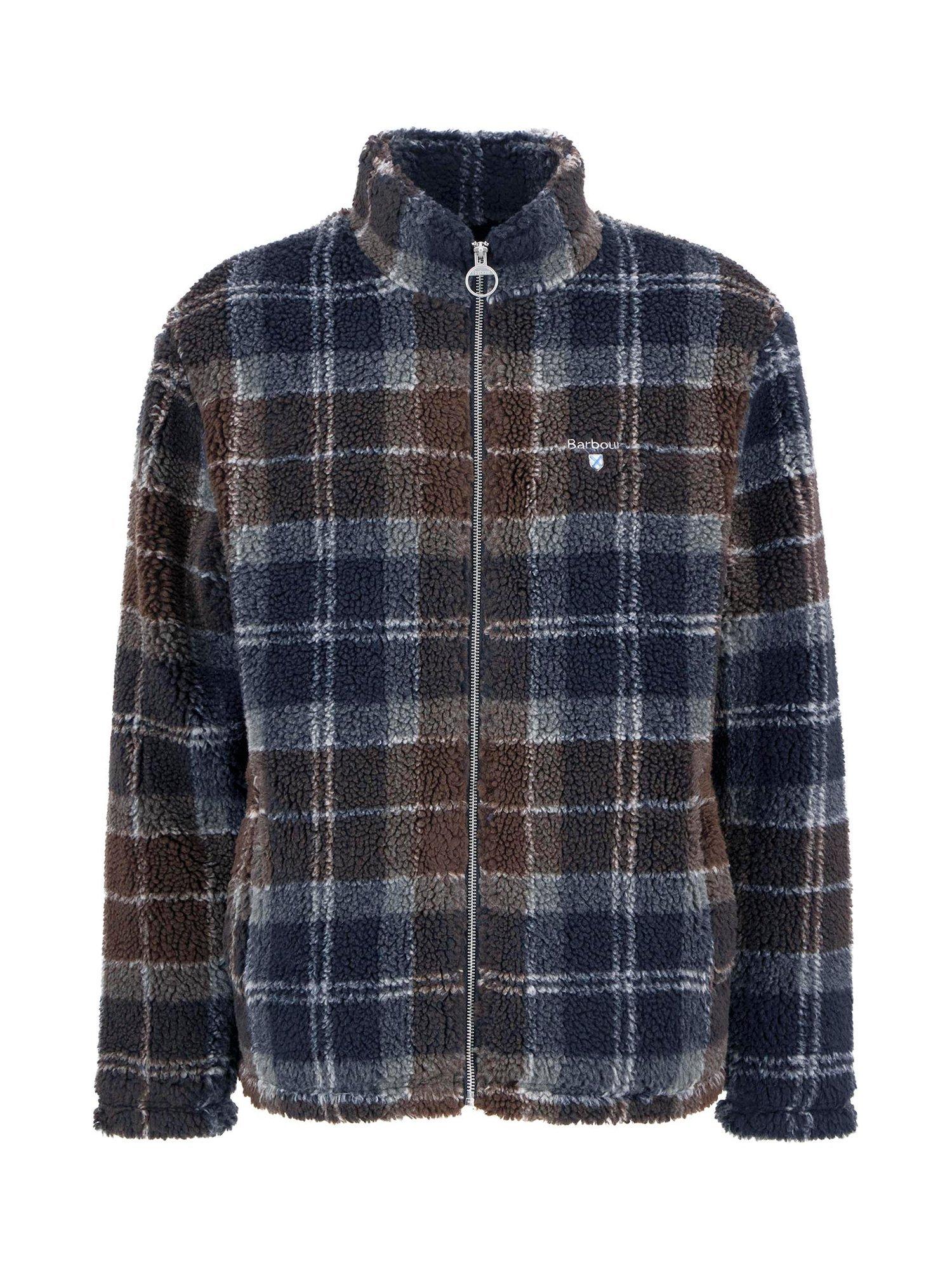 Product image 4 of 7, which shows Barbour Tartan Fleece Sherpa Jacket, Midnight Oak, XXL