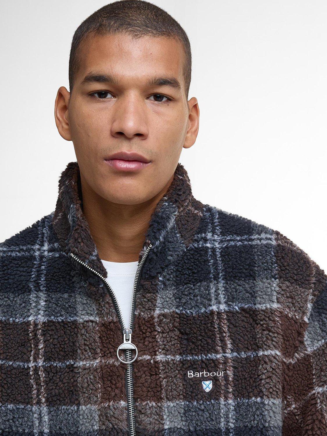 Product image 5 of 7, which shows Barbour Tartan Fleece Sherpa Jacket, Midnight Oak, XXL