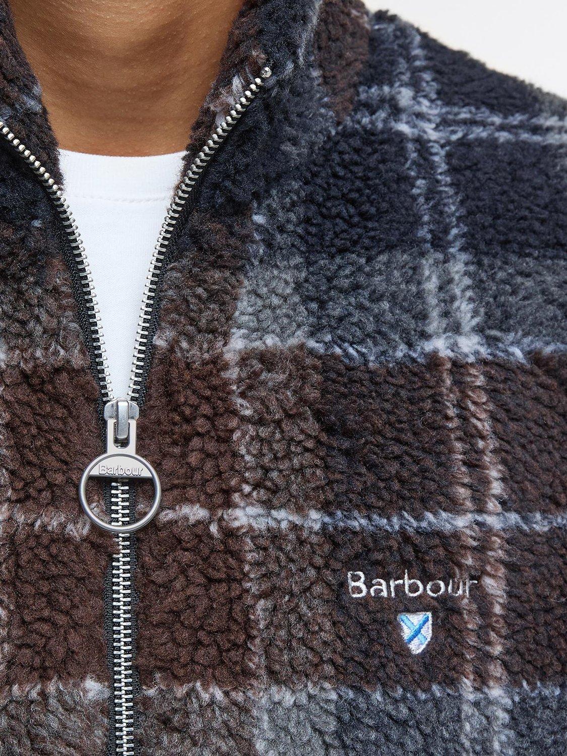 Product image 7 of 7, which shows Barbour Tartan Fleece Sherpa Jacket, Midnight Oak, XXL