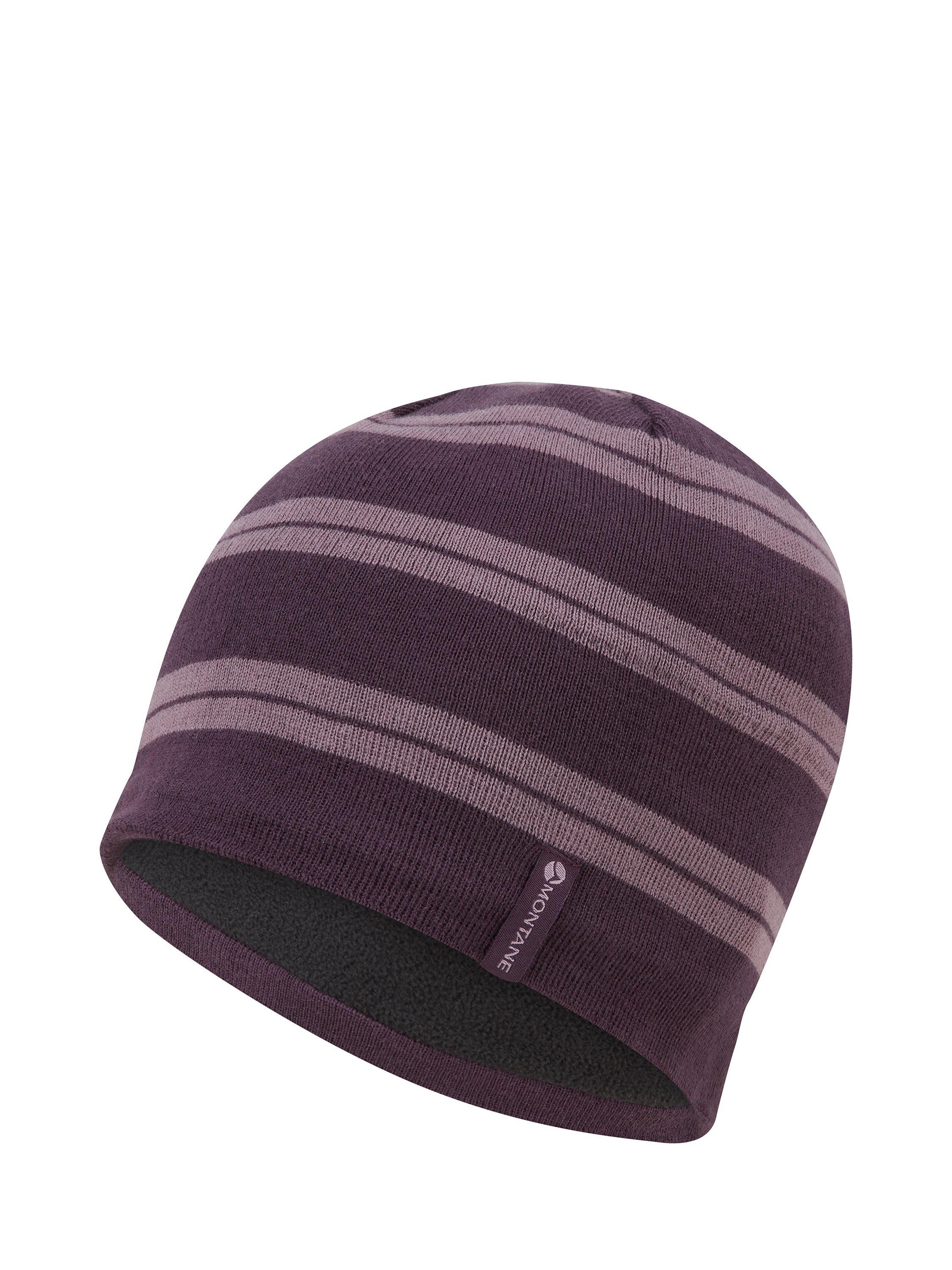 Product image 1 of 1, which shows Montane Jack Striped Merino Wool Blend Beanie, Mulberry, One Size