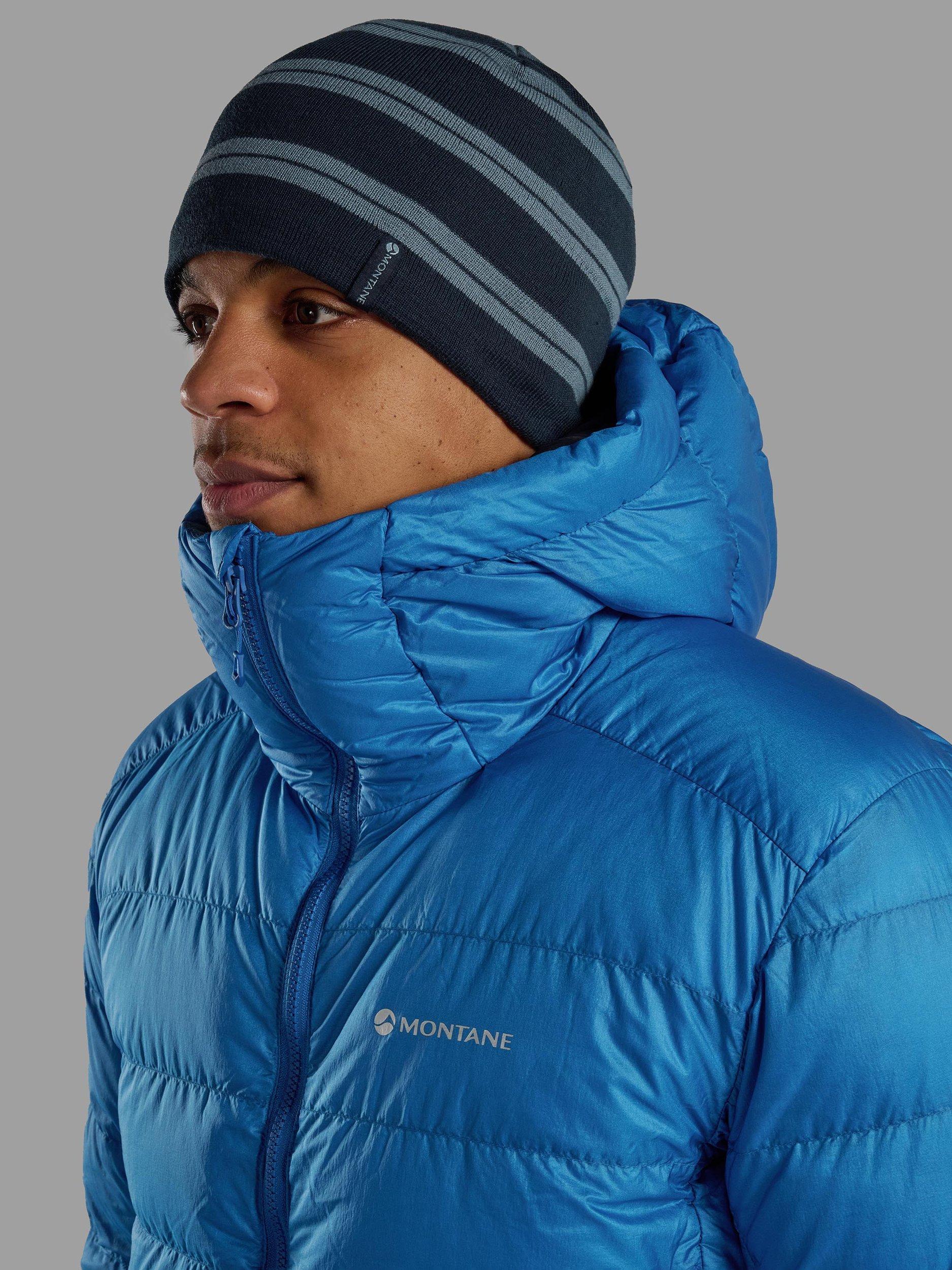 Product image 2 of 3, which shows Montane Jack Striped Merino Wool Blend Beanie, Eclipse Blue, One Size