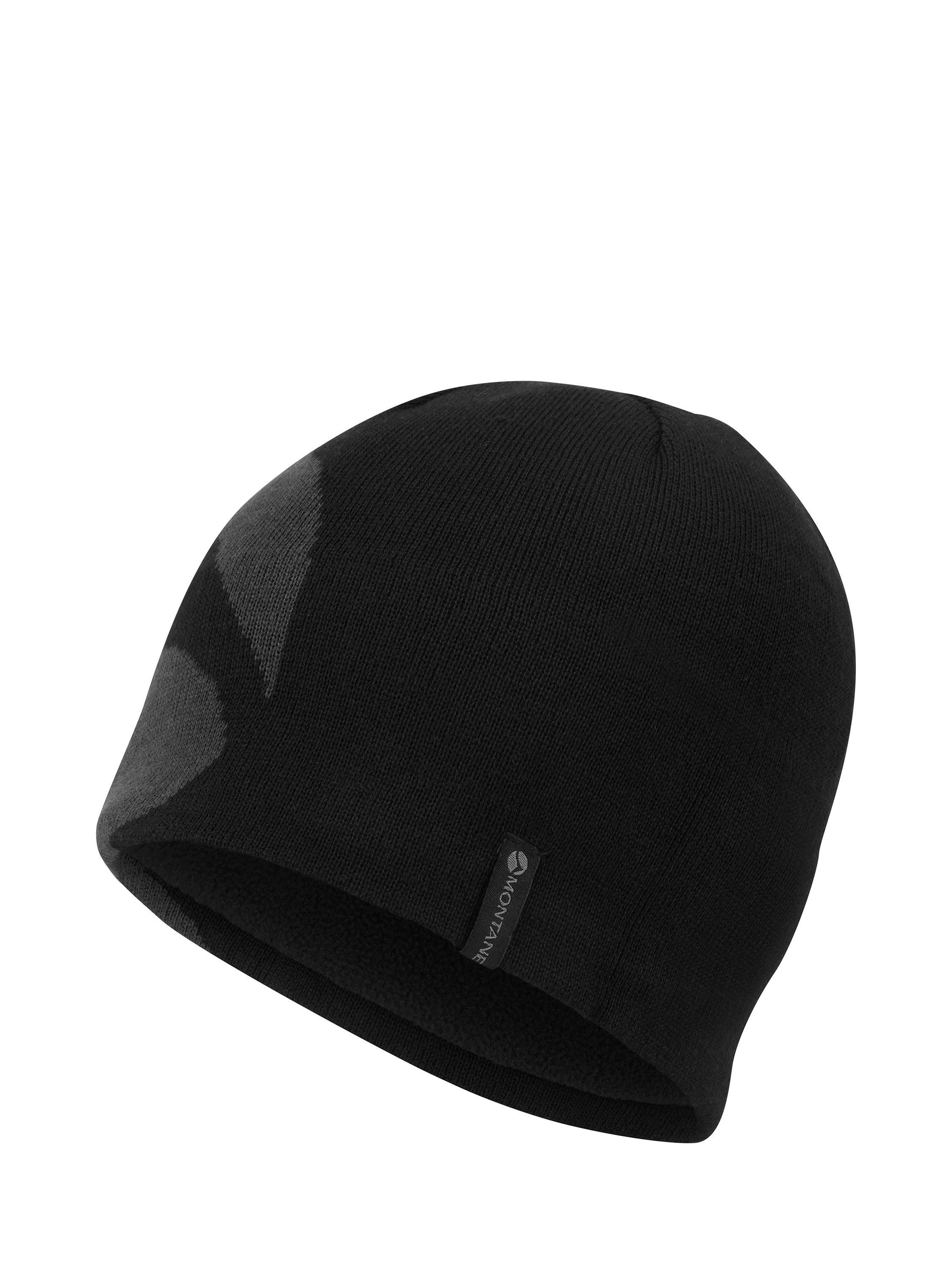 Product image 1 of 2, which shows Montane Jango Logo Merino Wool Blend Beanie, Black, One Size