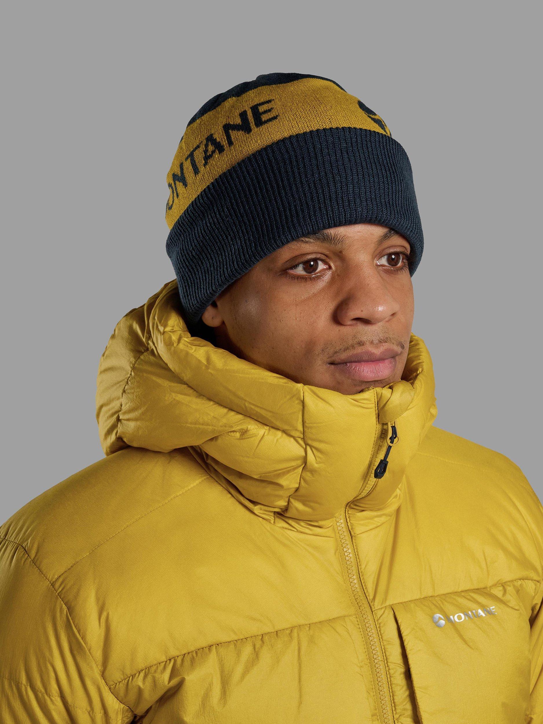 Product image 2 of 3, which shows Montane Logo Cuffed Merino Wool Blend Beanie, Eclipse Blue, One Size