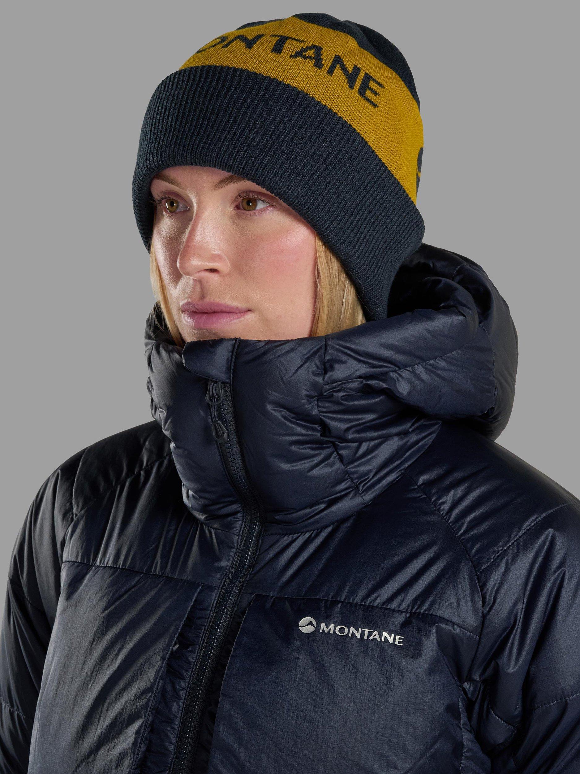 Product image 3 of 3, which shows Montane Logo Cuffed Merino Wool Blend Beanie, Eclipse Blue, One Size