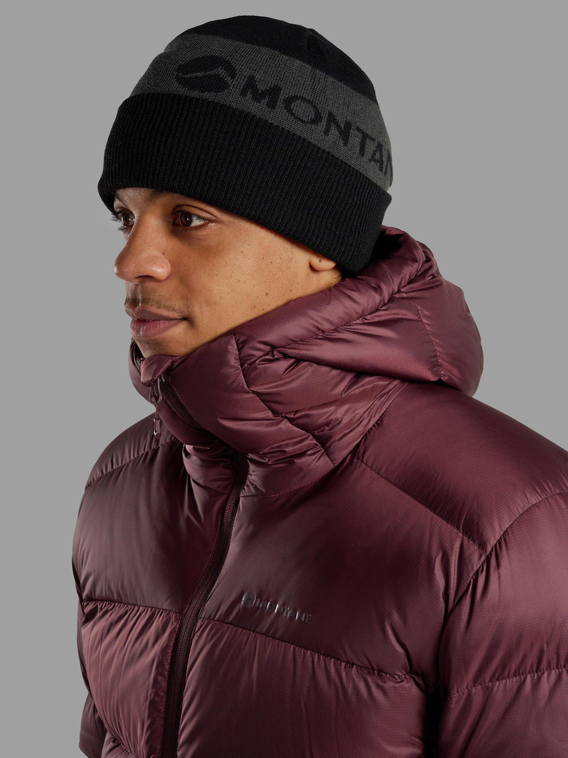 Product image 2 of 2, which shows Montane Logo Cuffed Merino Wool Blend Beanie, Black, One Size