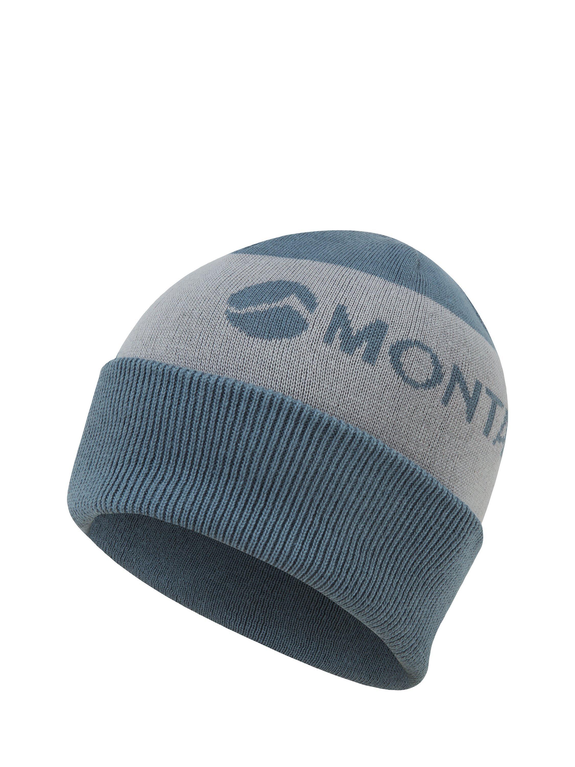 Product image 1 of 3, which shows Montane Logo Cuffed Merino Wool Blend Beanie, Stone Blue, One Size