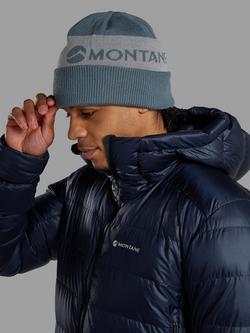 Montane Logo Cuffed Merino Wool Blend Beanie - view 2, Stone Blue