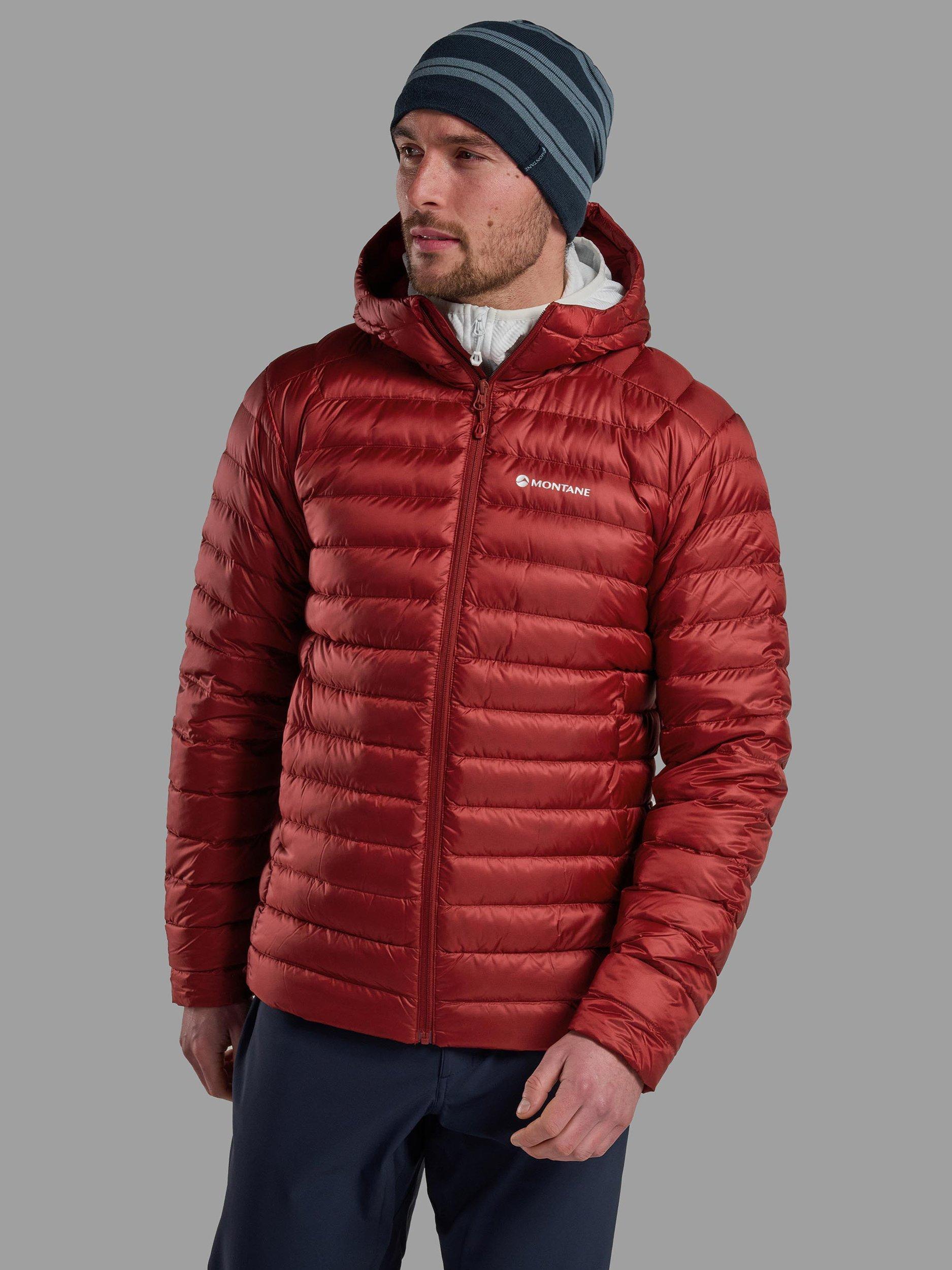 Product image 1 of 9, which shows Men's Anti Freeze Hooded Down Jacket, Dark Maple, S
