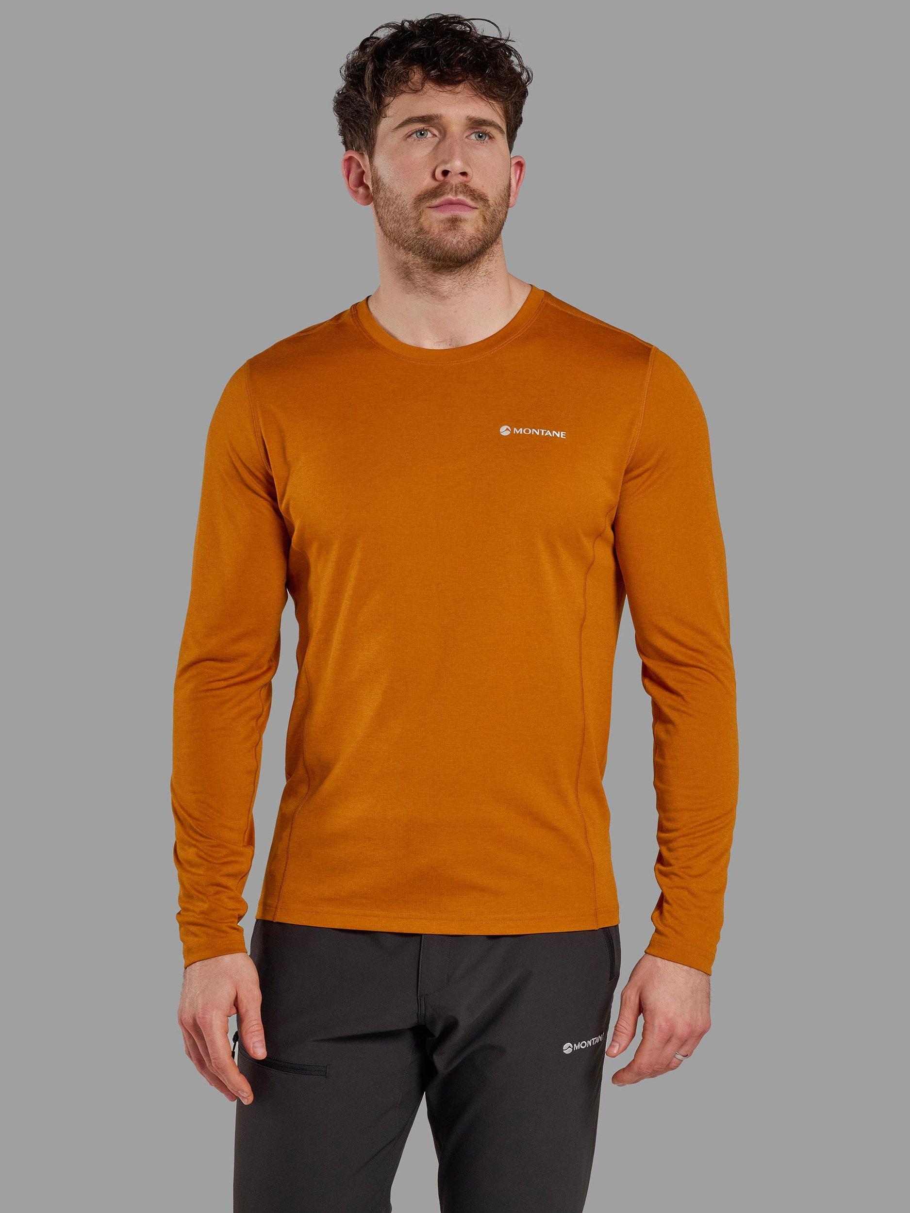 Product image 1 of 3, which shows Montane Dart Long Sleeve T-Shirt, Amber, XS