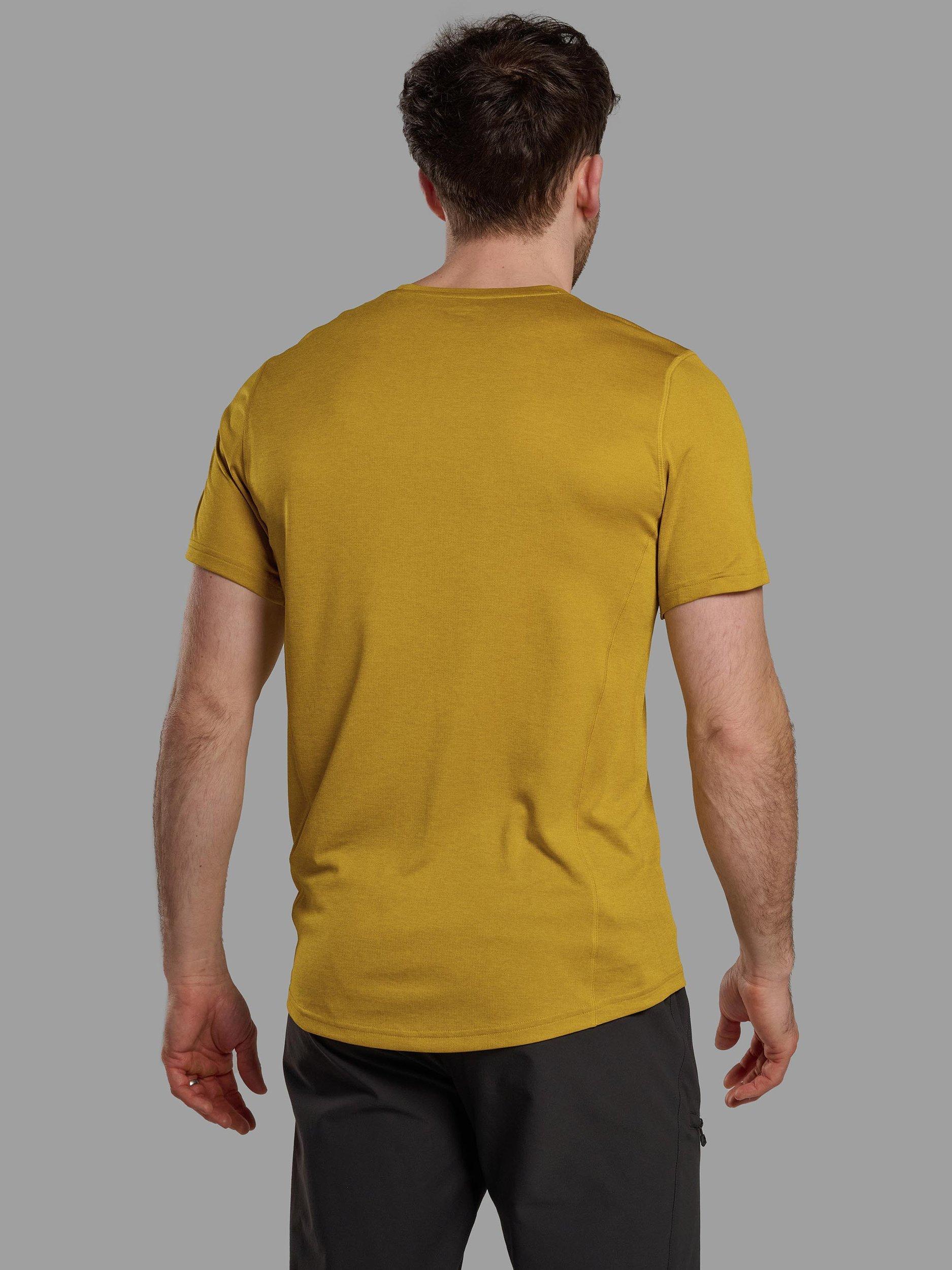 Product image 2 of 3, which shows Montane Dart Short Sleeve T-Shirt, Ginkgo Gold, XS
