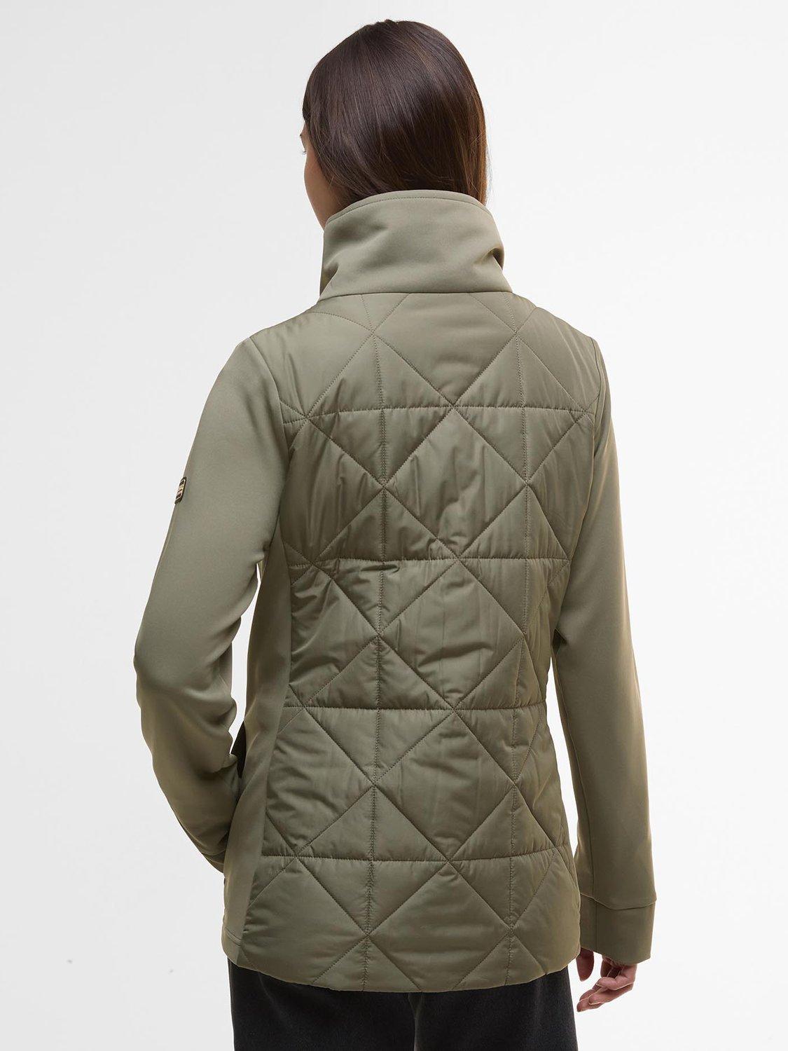 Product image 3 of 7, which shows Barbour International Kya Quilted Sweatshirt, Dusky Khaki, 8