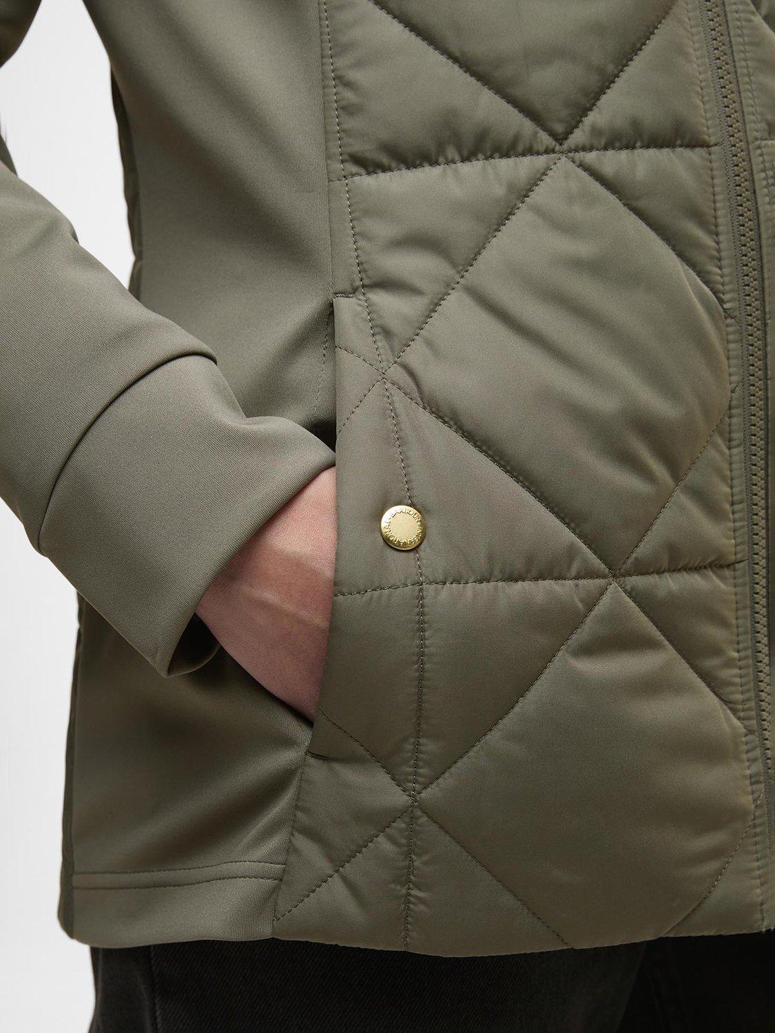 Product image 4 of 7, which shows Barbour International Kya Quilted Sweatshirt, Dusky Khaki, 8