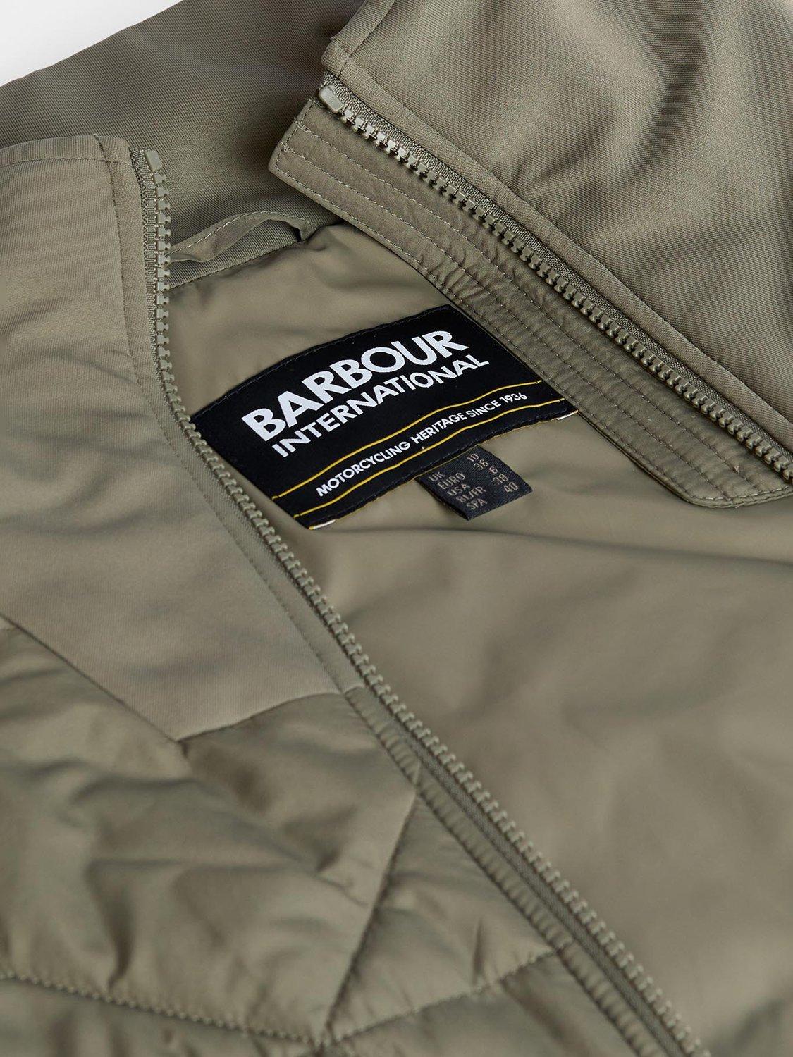 Product image 7 of 7, which shows Barbour International Kya Quilted Sweatshirt, Dusky Khaki, 8
