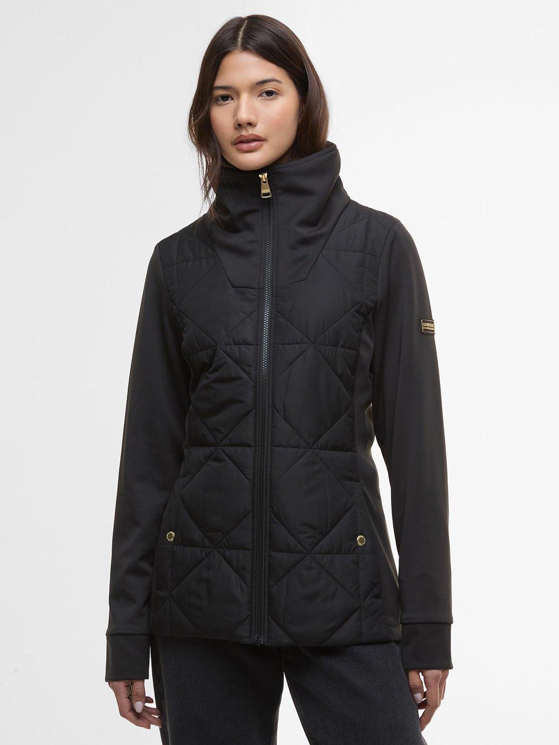 Product image 1 of 7, which shows Barbour International Kya Quilted Sweatshirt, Black, 10