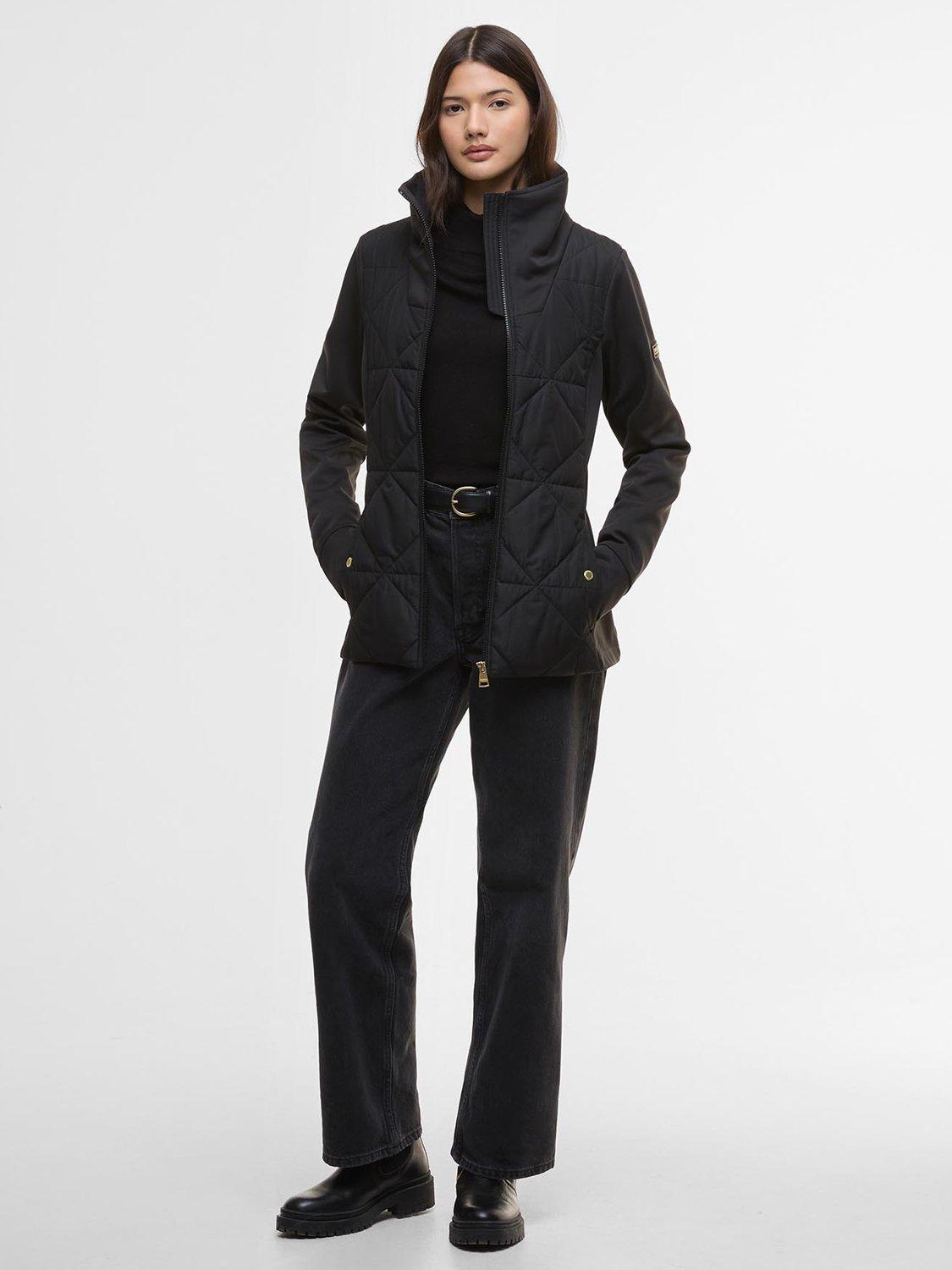 Product image 3 of 7, which shows Barbour International Kya Quilted Sweatshirt, Black, 10