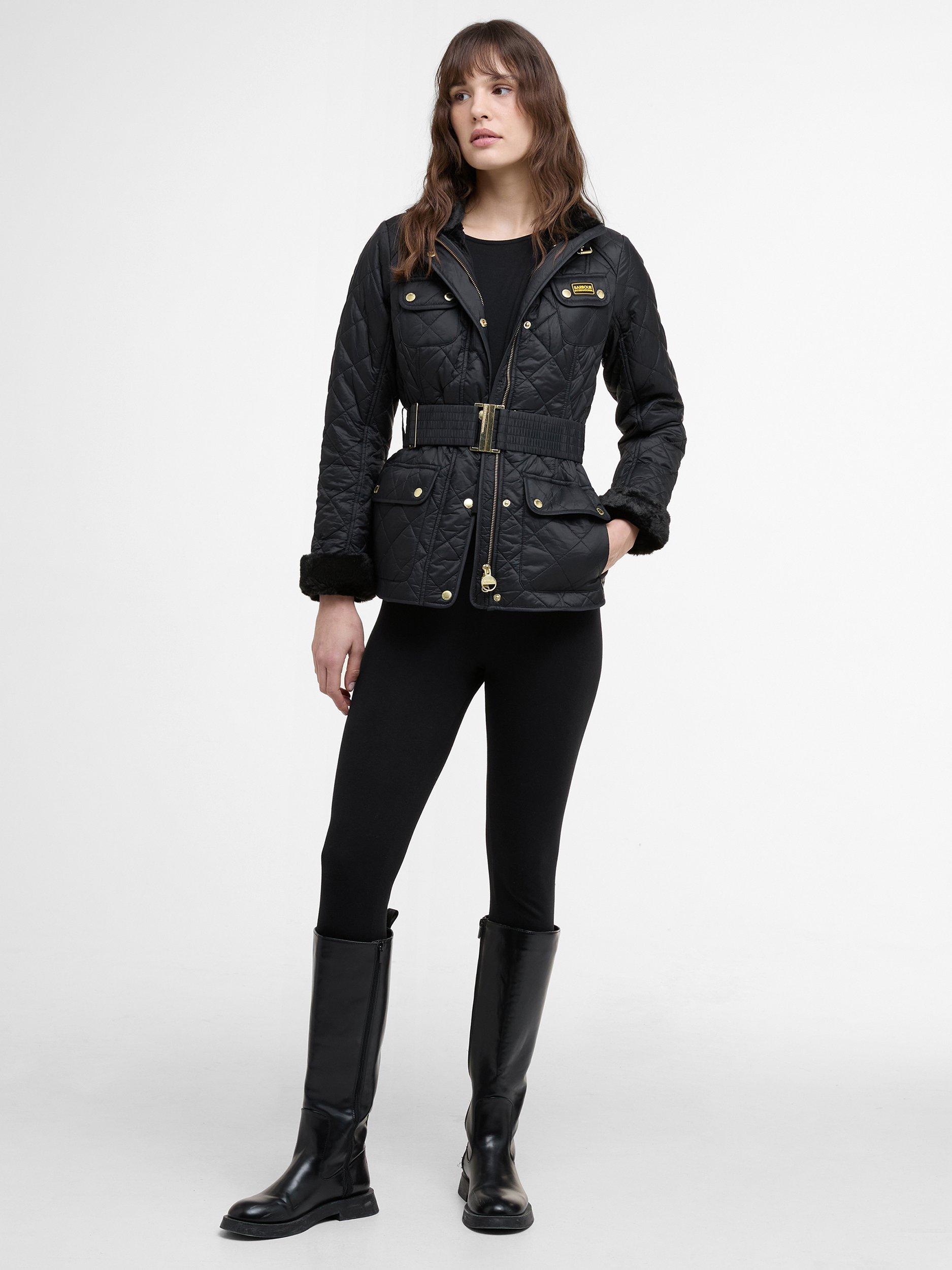 Product image 3 of 9, which shows Barbour International Modern Polarquilt Jacket, Black/Black, 10