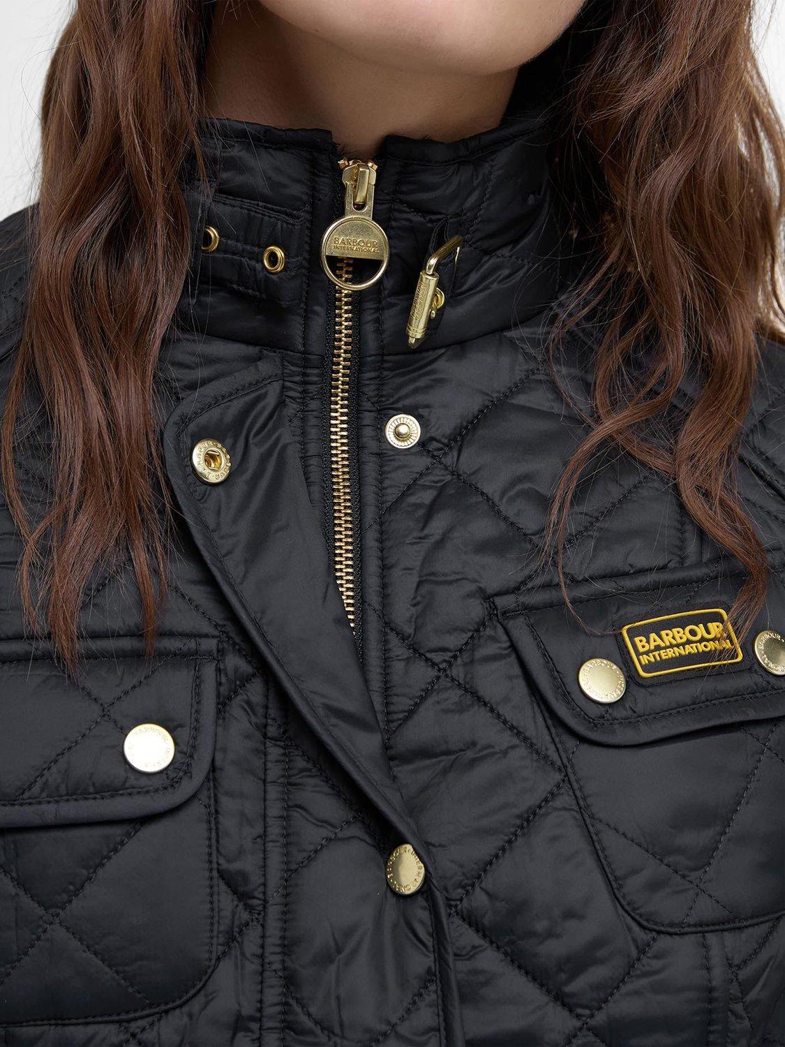 Product image 6 of 9, which shows Barbour International Modern Polarquilt Jacket, Black/Black, 10