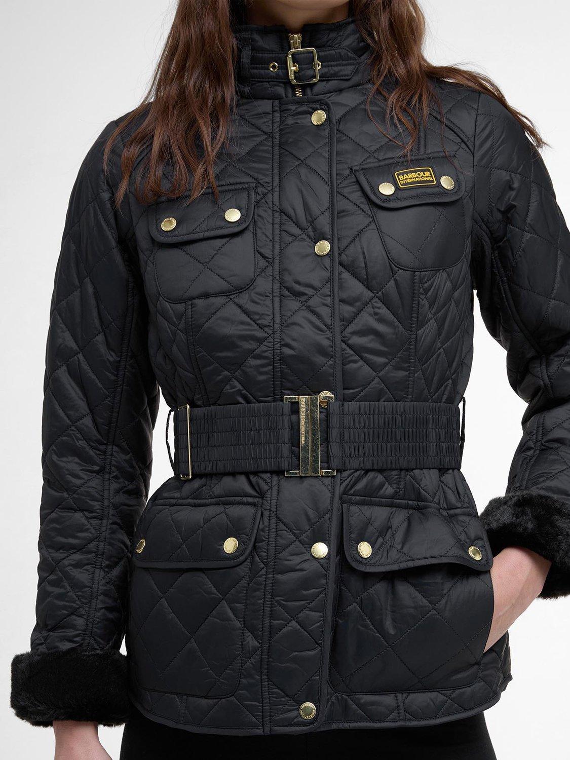 Product image 7 of 9, which shows Barbour International Modern Polarquilt Jacket, Black/Black, 10
