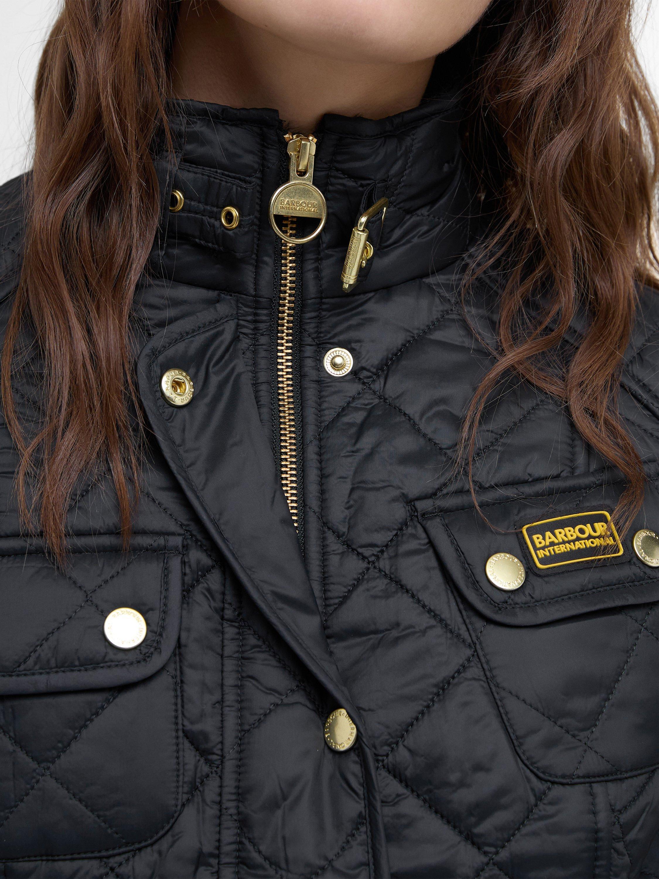 Product image 8 of 9, which shows Barbour International Modern Polarquilt Jacket, Black/Black, 10